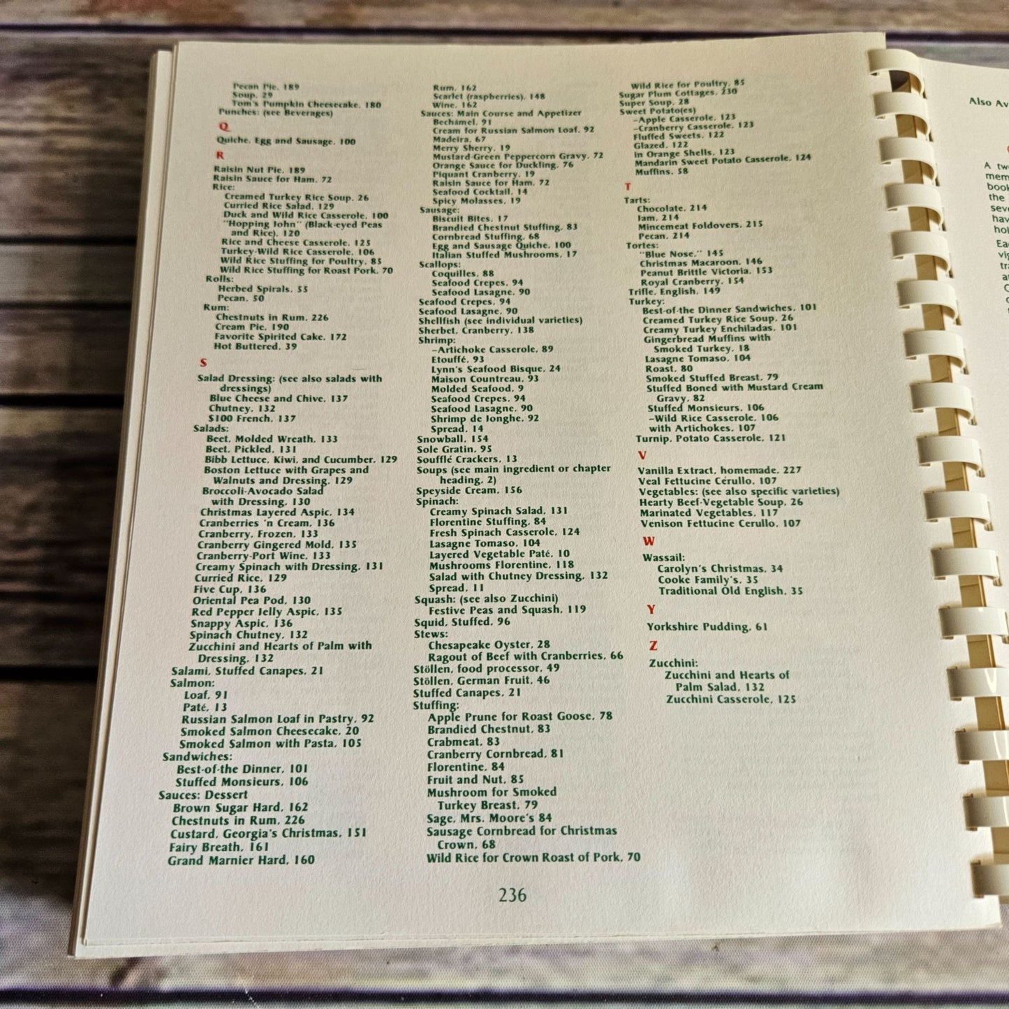 Vintage Christmas Cookbook Christmas Dinner Recipes 1990 Mystic Seaport Museum Members Spiral Bound Paperback Conneticut