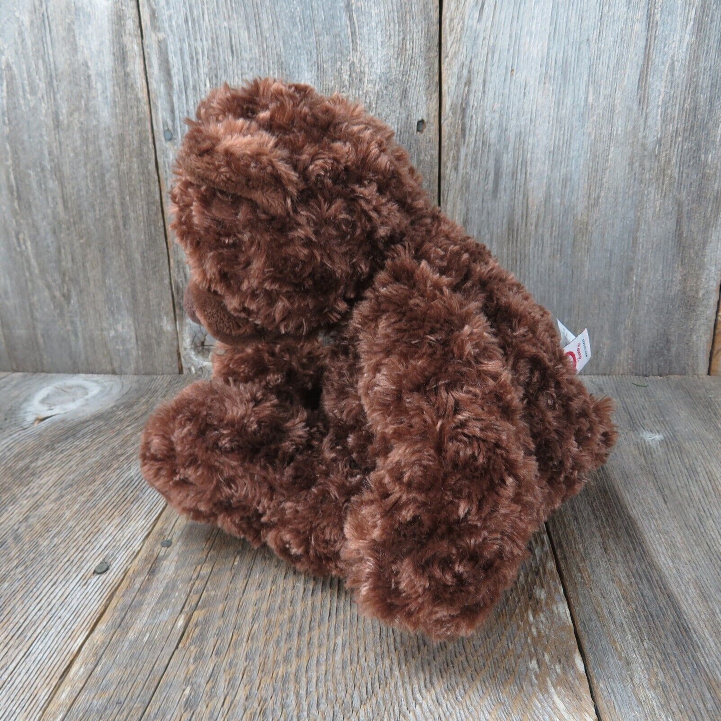 Brown Fuzzy Teddy Bear Plush Gund Shiny Long Hair WIC 348429 Soft Stuffed Animal