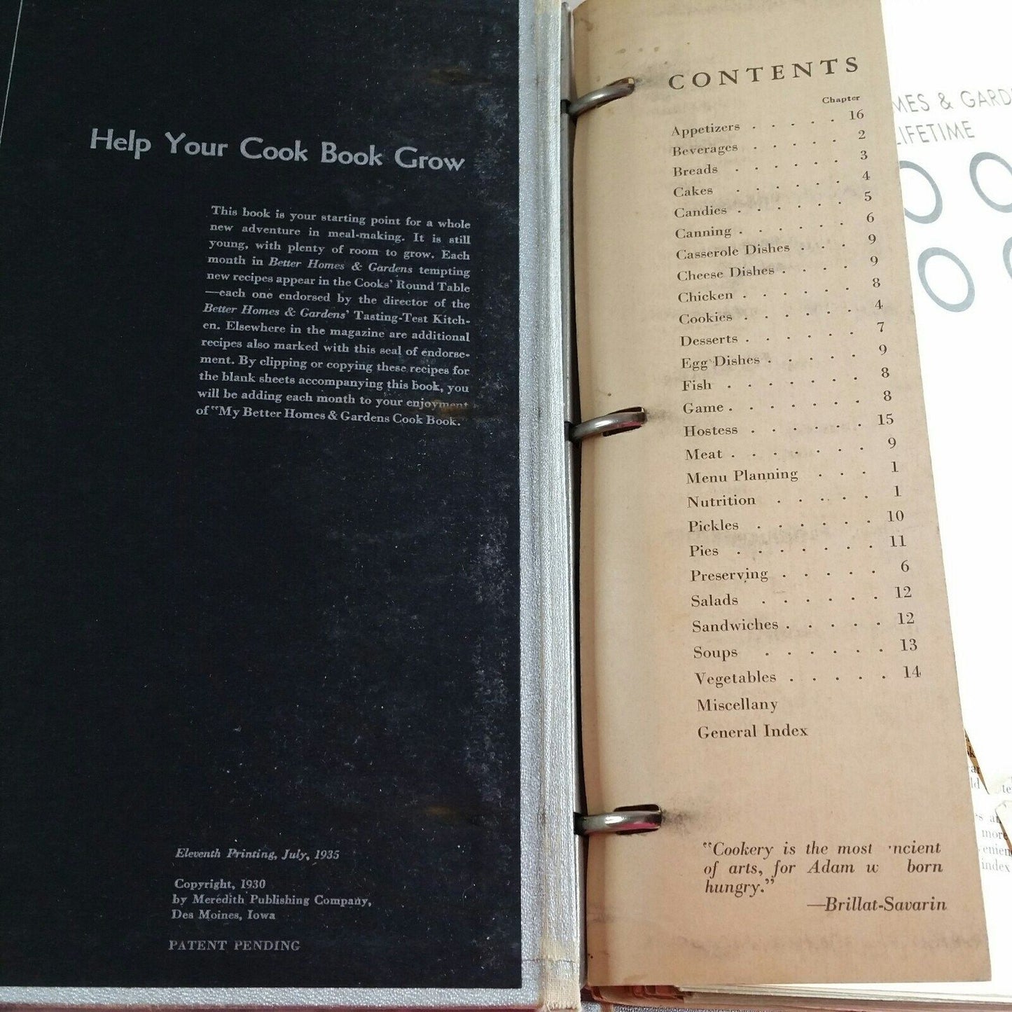 Vintage 1935 My Better Homes & Gardens Cook Book Cookbook 11th Printing Meredith Publishing 3 Ring Binder Silver