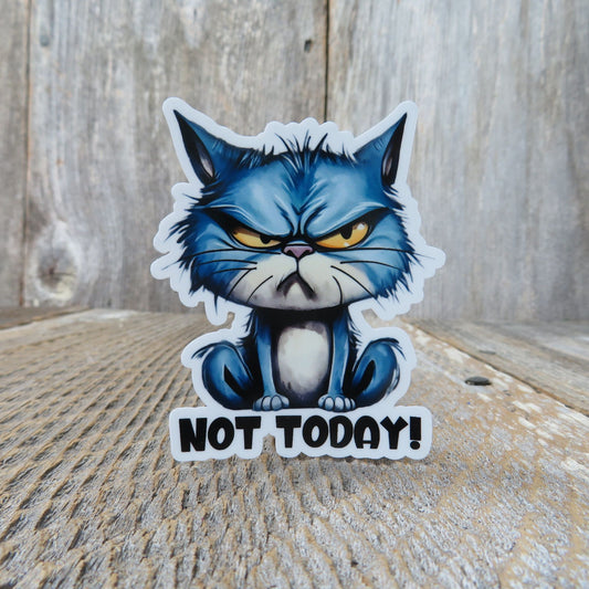 Not Today Grumpy Cat Sticker Full Color Social Funny Sarcastic Outspoken