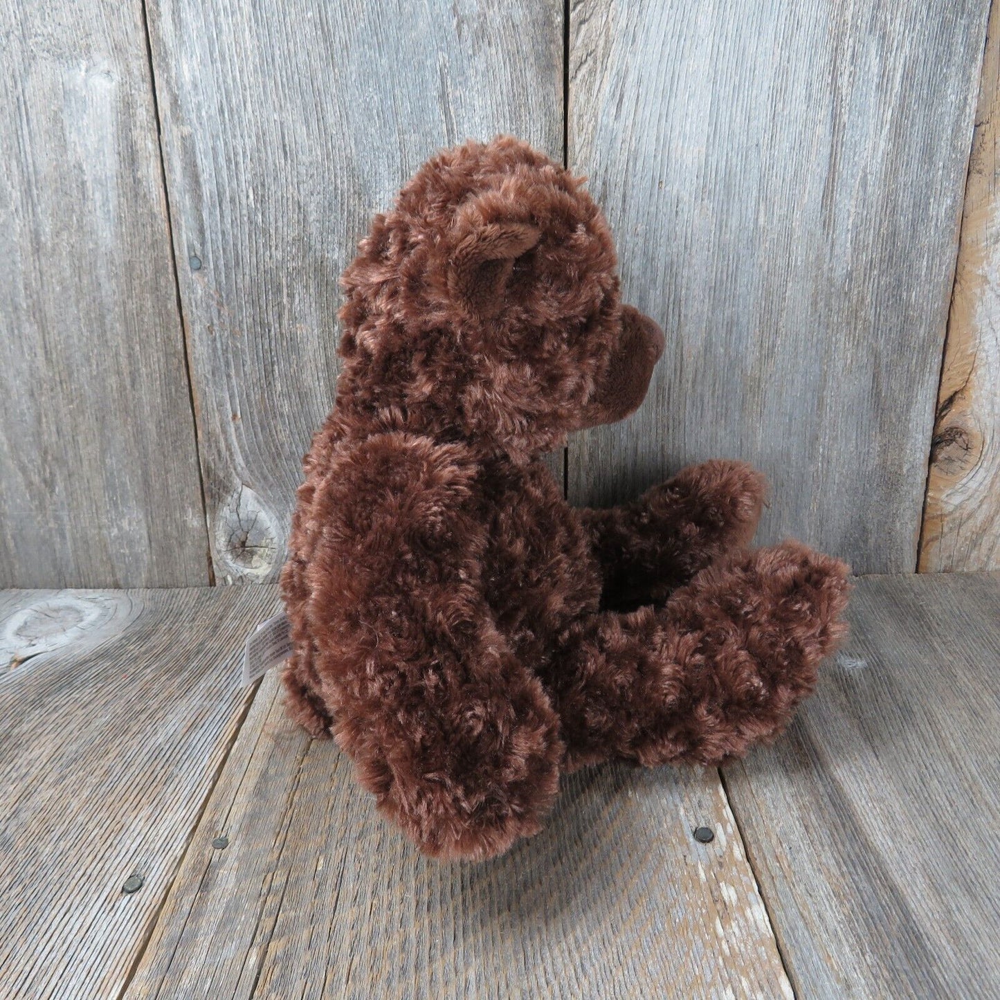 Brown Fuzzy Teddy Bear Plush Gund Shiny Long Hair WIC 348429 Soft Stuffed Animal