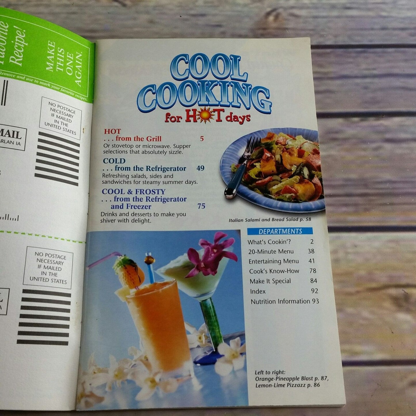 Vintage Cookbook Pillsbury Cool Cooking For Hot Days Recipes 1997 Paperback Booklet Promo Grocery Store Pamphlet