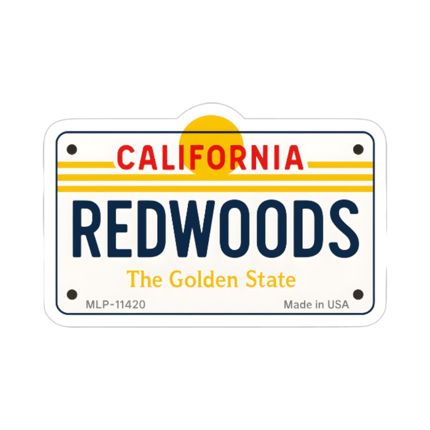 California License Plate Redwoods Sticker The Golden State Souvenir