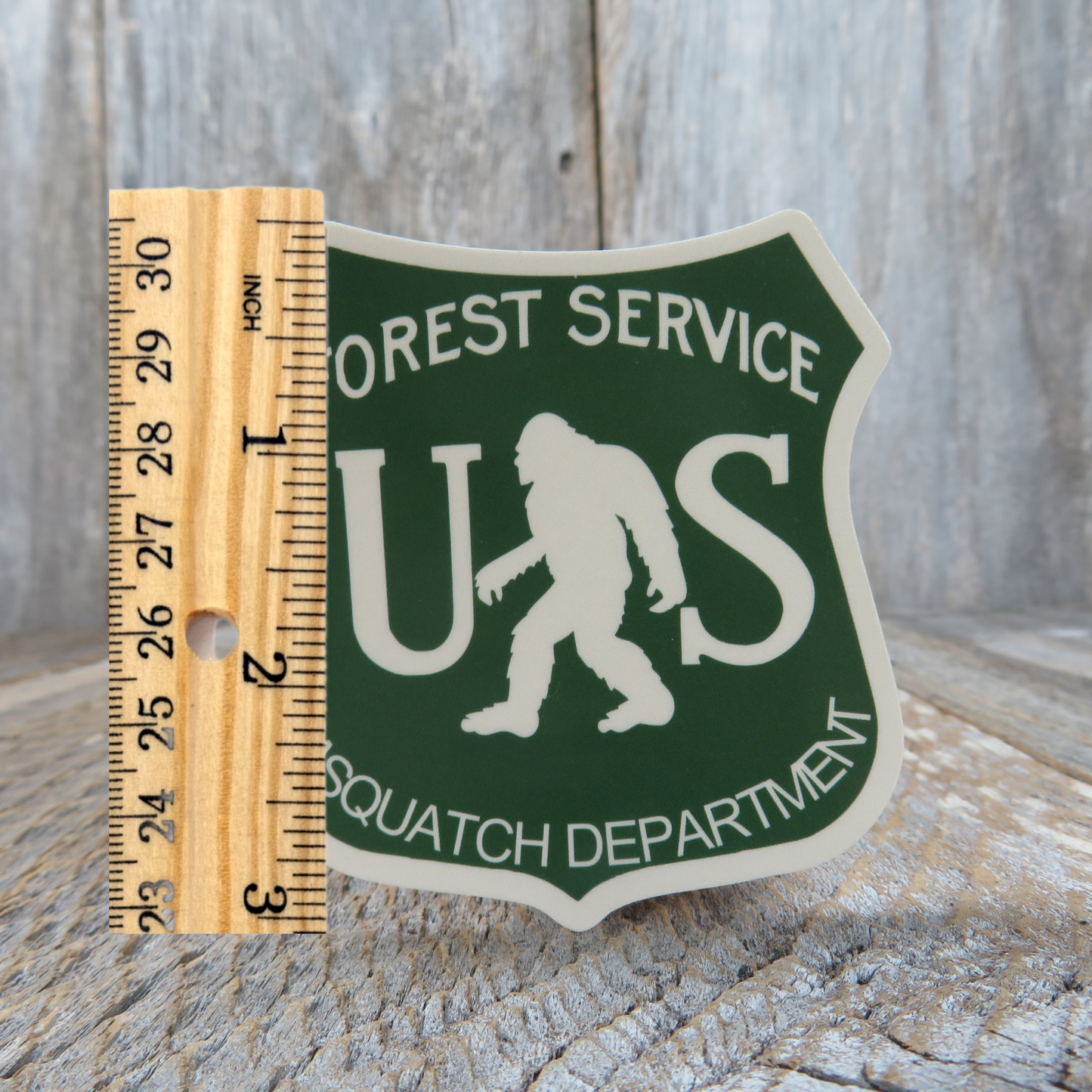 Park Service Bigfoot Sticker Sasquatch Department Badge Shape Sticker