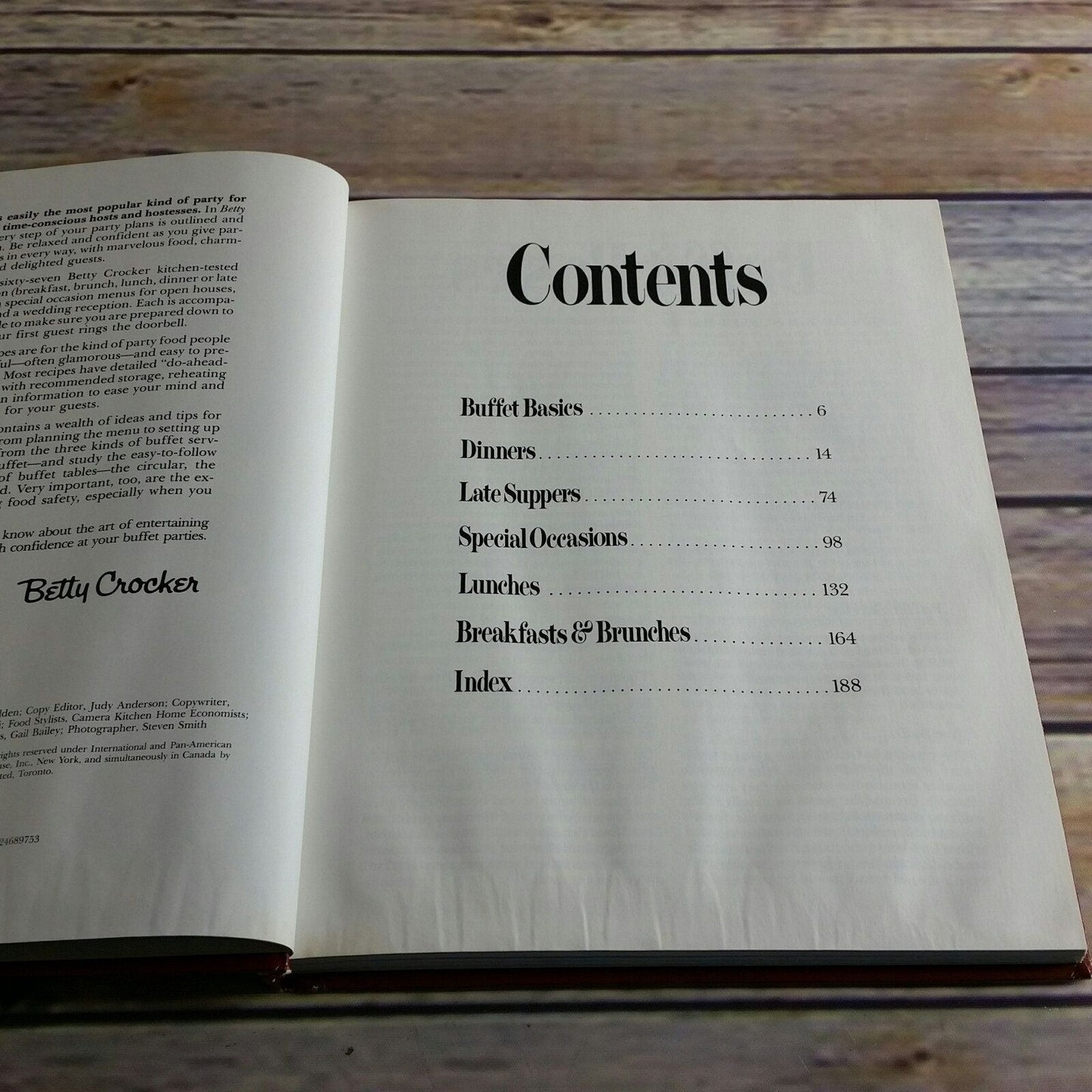 Vintage Betty Crocker Cookbook Buffets Easy Entertaining Party Planning 1984 Hardcover Buffet Potluck Menus Recipes
