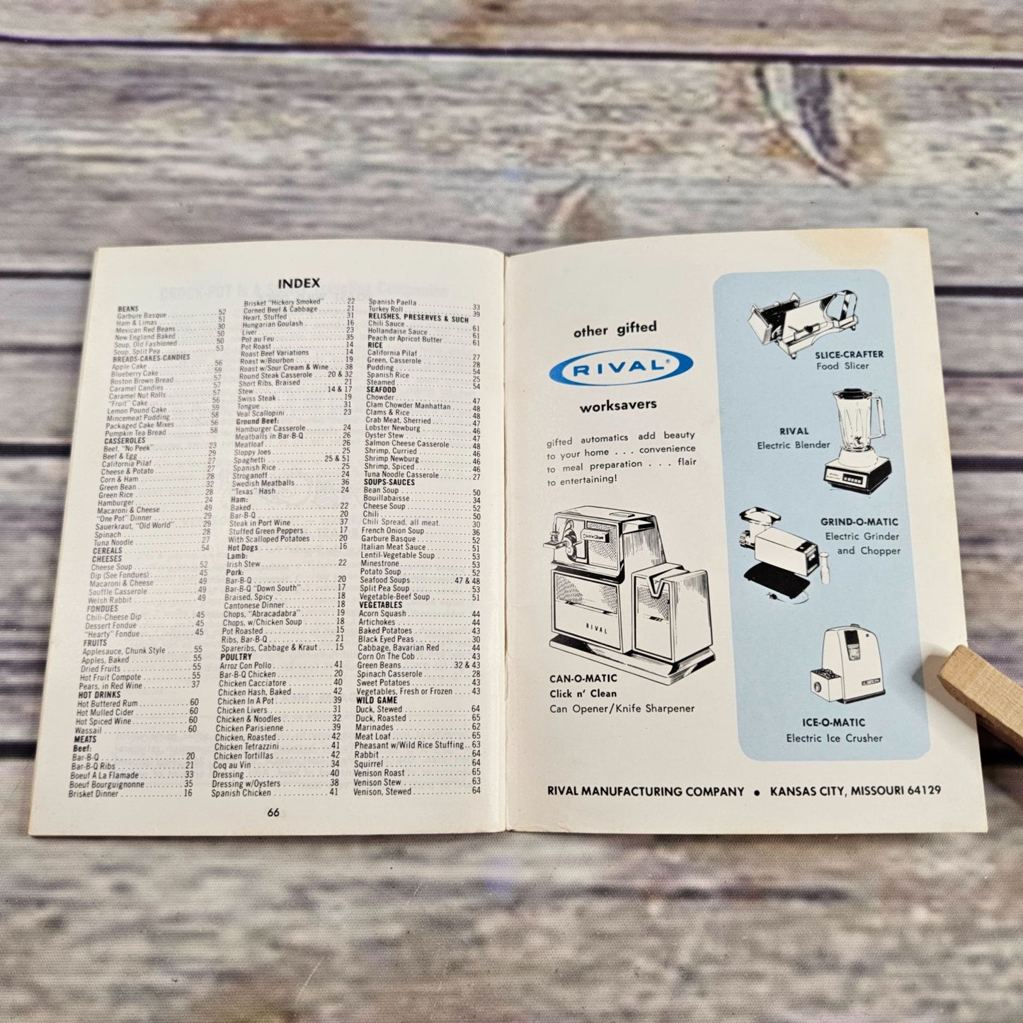 Vintage Rival Crock Pot Cookbook Owner's Manual Model Recipes Slow Cooker 3300 3100-3103 Paperback Booklet