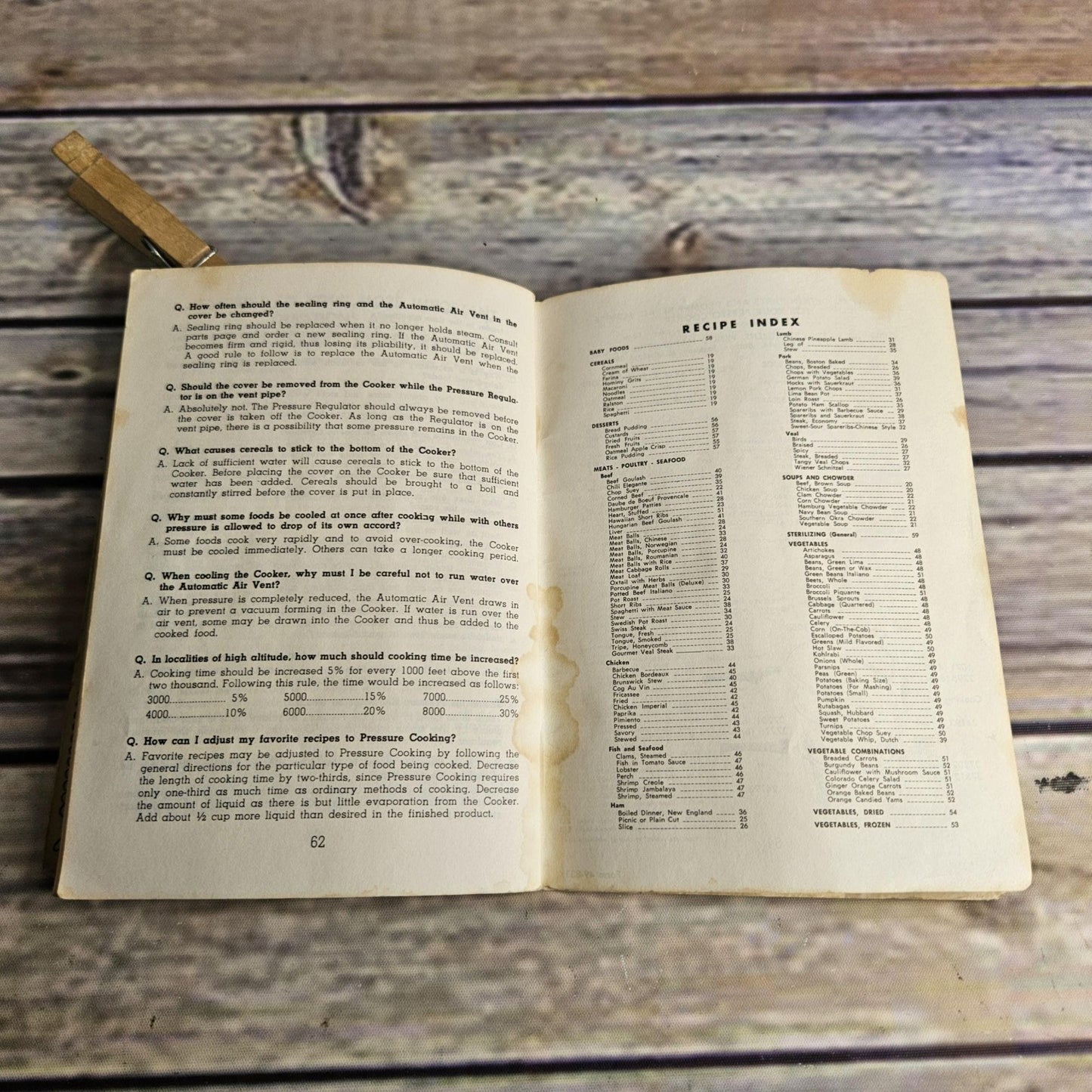 Vintage Cookbook Presto Pressure Cooker Instructions Recipes 1968 Manual