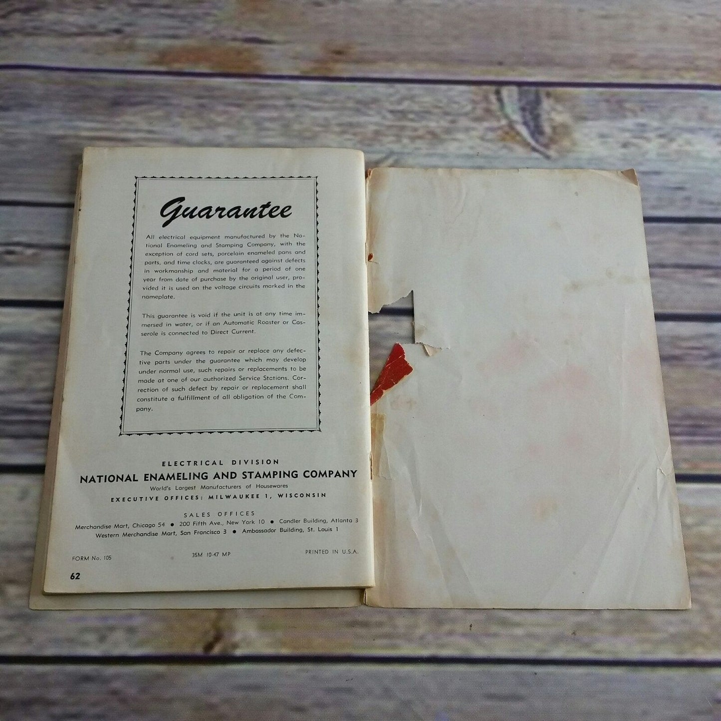 Vintage Cookbook Nesco Automatic Electric Roaster Oven Cooking Recipes Promo 1947 Manual Booklet Instructions Paperback