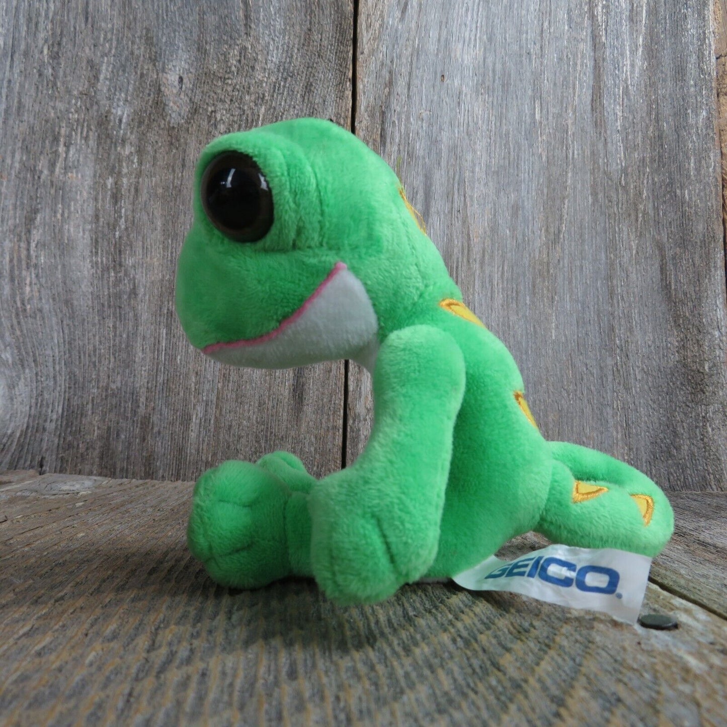 Geico Gecko Lizard Plush Green Yellow Insurance Promotional Stuffed Animal