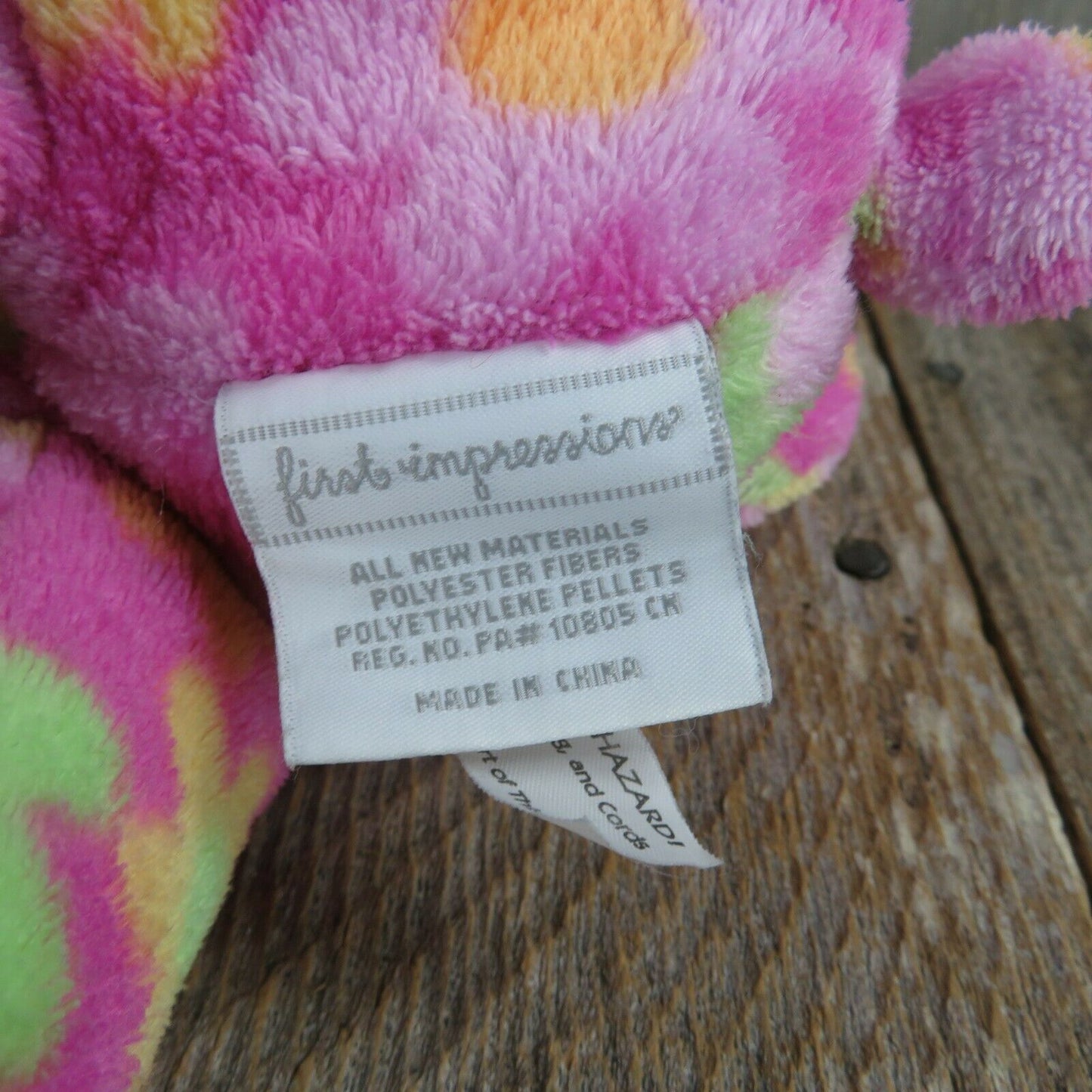 Pink Flowers Floral Teddy Bear Plush First Impressions Macys Stuffed Toy 15”