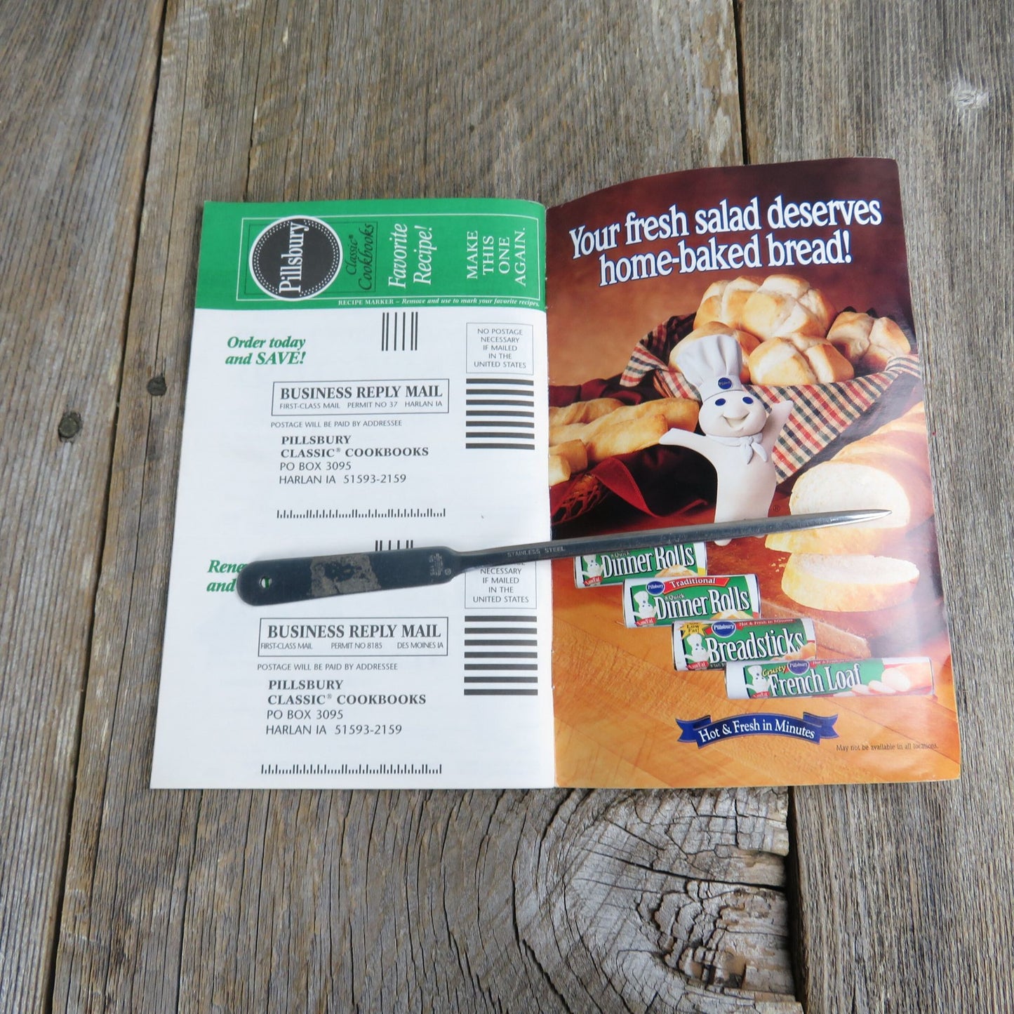 Salads for Dinner Pamphlet Cookbook Pillsbury Classics 1998 Summer Recipes Paperback Booklet Grocery Store Vintage