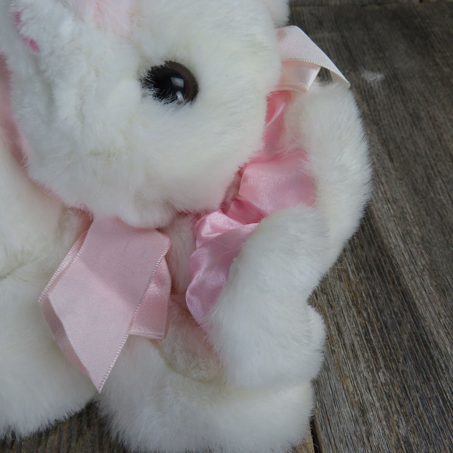 White Bunny Rabbit Plush Curly Twisted Pink Ears Twistanbul Squiggles Dayton Hudson Easter Stuffed Animal