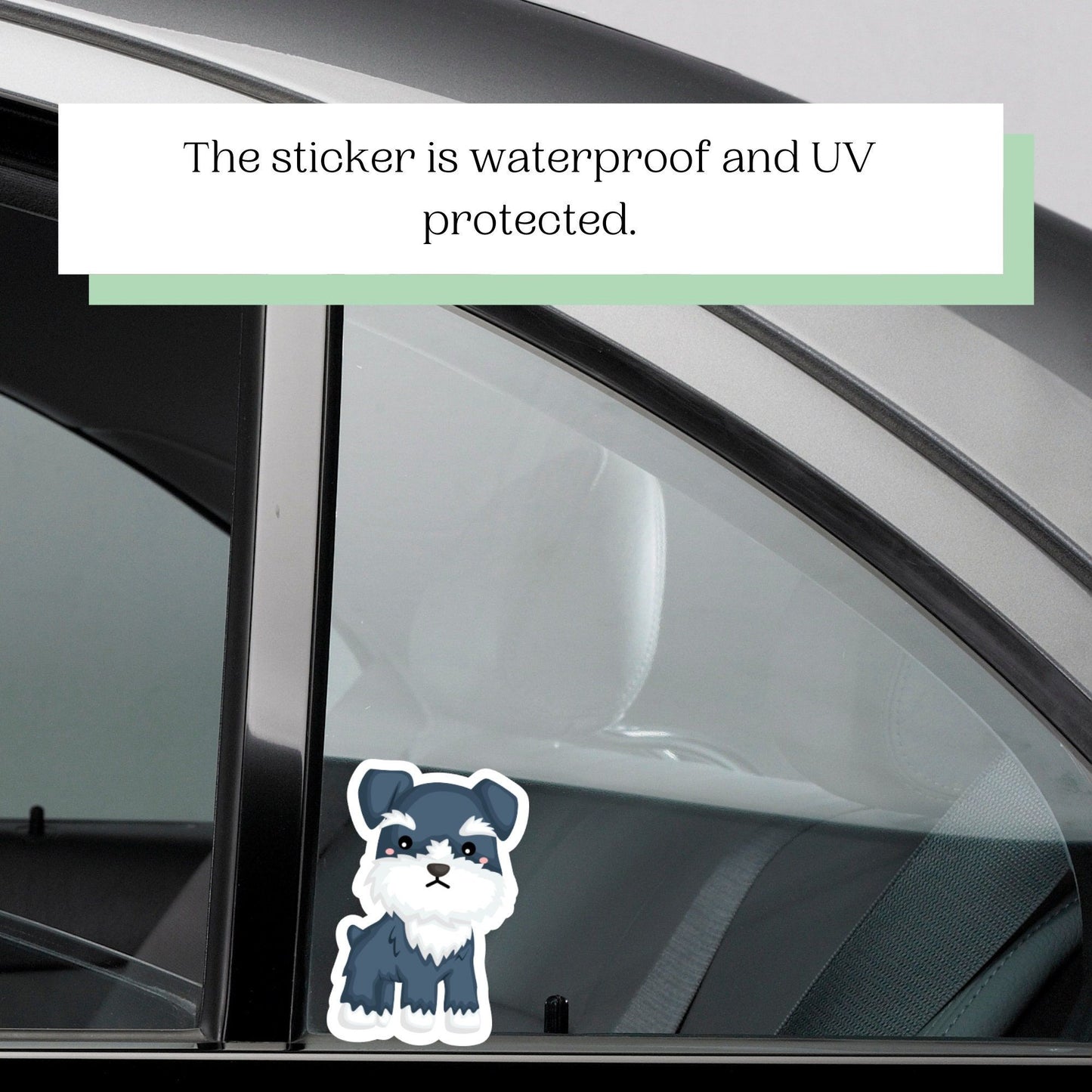 Schnauzer Puppy Sticker Decal Full Color Cartoon Waterproof Dog Lover Sticker for Car Water Bottle Laptop