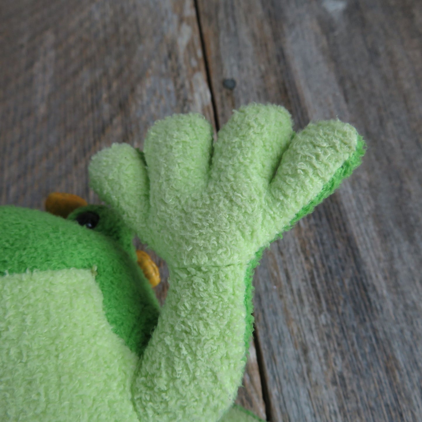 Frog Prince Plush Crown Green Stuffed Animal Laying Two Tone