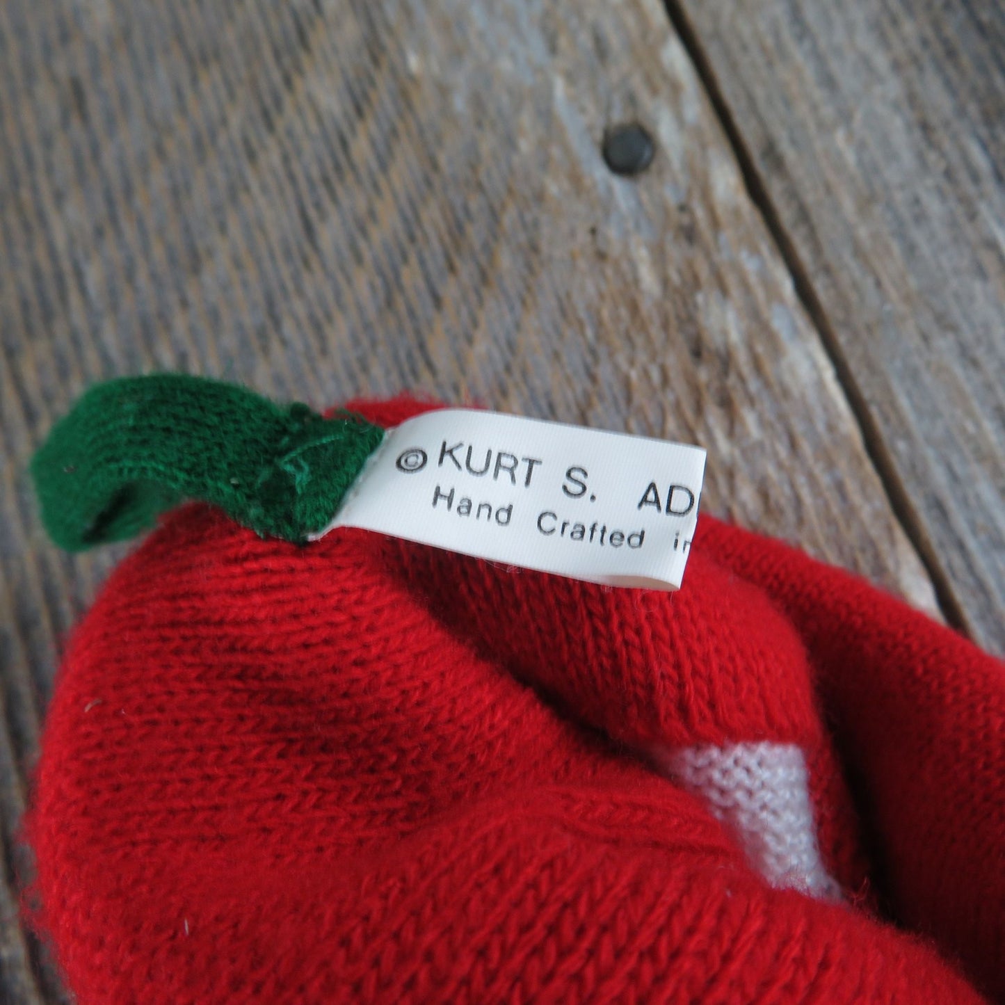 Vintage Candy Cane Striped Stocking Red White Knit Kurt Adler 1983 Christmas Knitted ST361