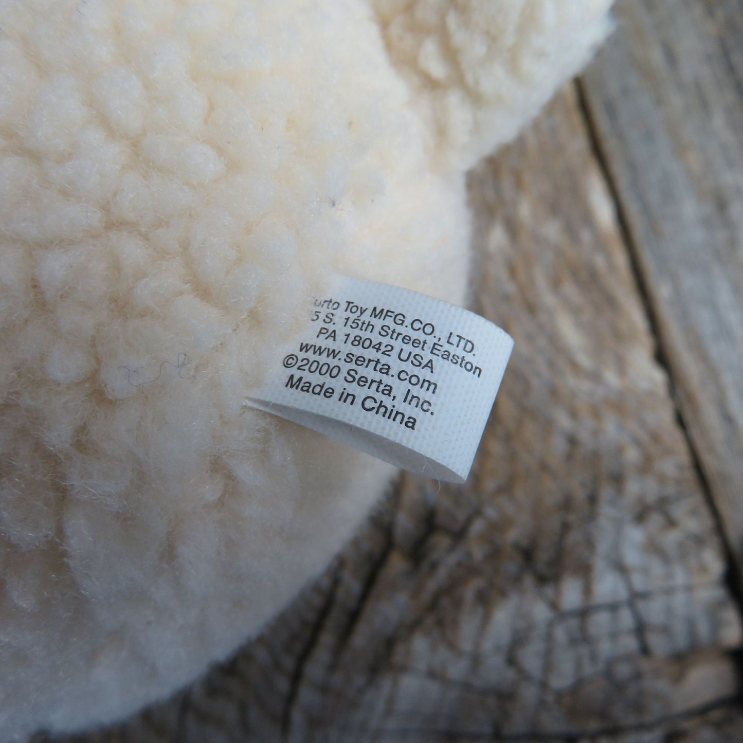 Vintage Serta Counting Sheep #5 Plush Lamb Sherpa White Cream Curto Toys 2000 Mattress