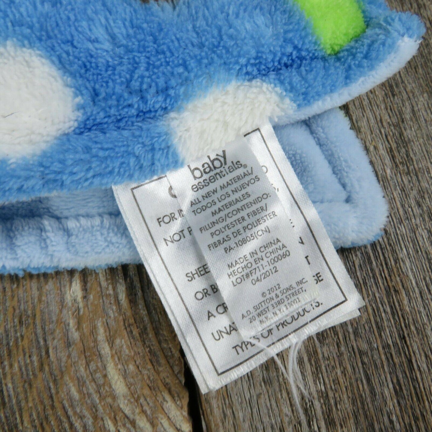 Blue Bear Lovey Fleece Security Blanket Plush Polka Dot Brown Baby Essentials 2012 Stuffed Animal