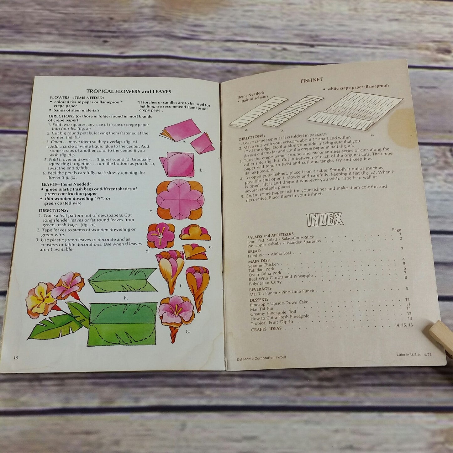 Vintage Cookbook Del Monte Luau Favorites and Island Recipes 1975 Paperback Promo Booklet - At Grandma's Table