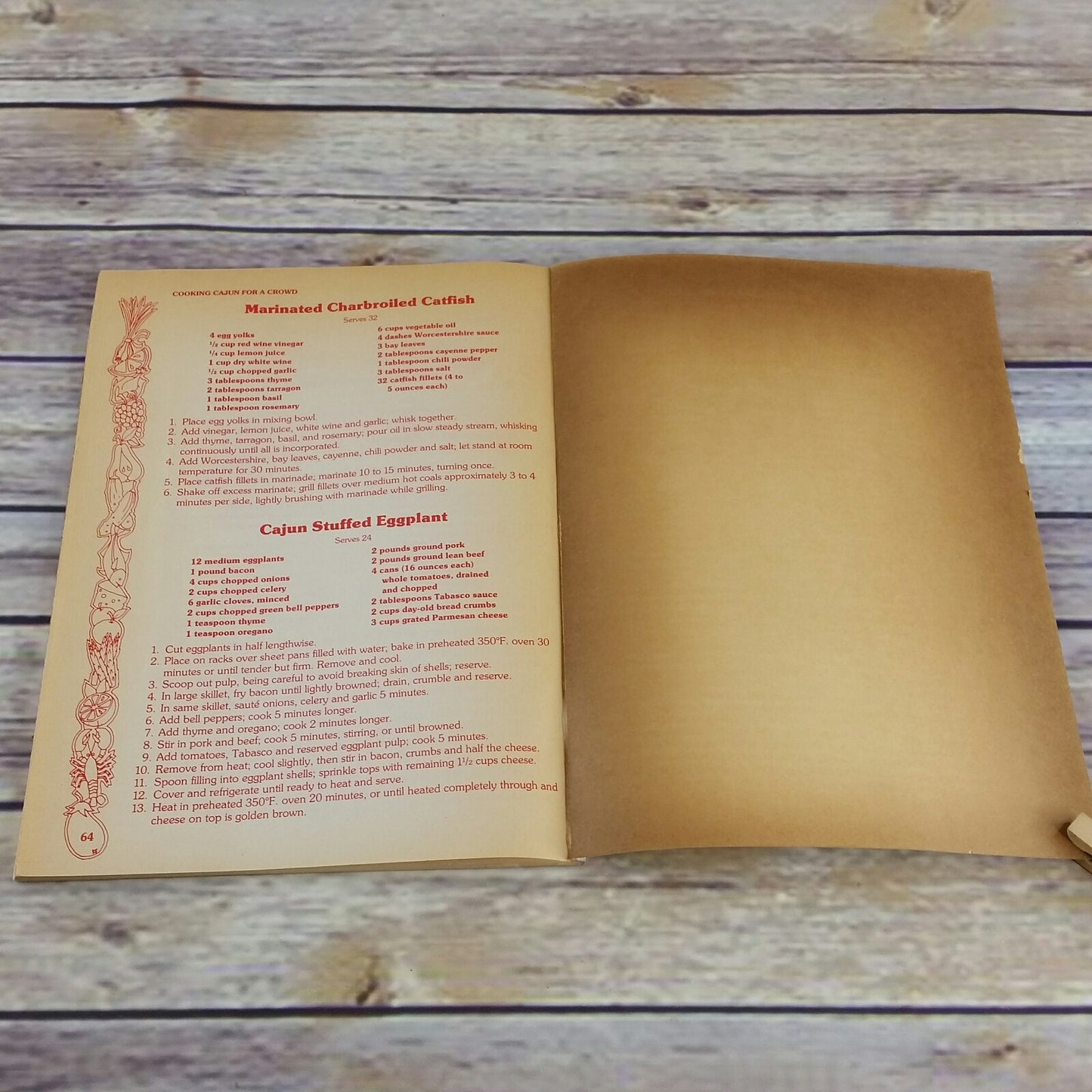 Vintage Cookbook Cajun Cooking Recipes Johna Blinn 1989 Paperback Book Quick and Delicious - At Grandma's Table