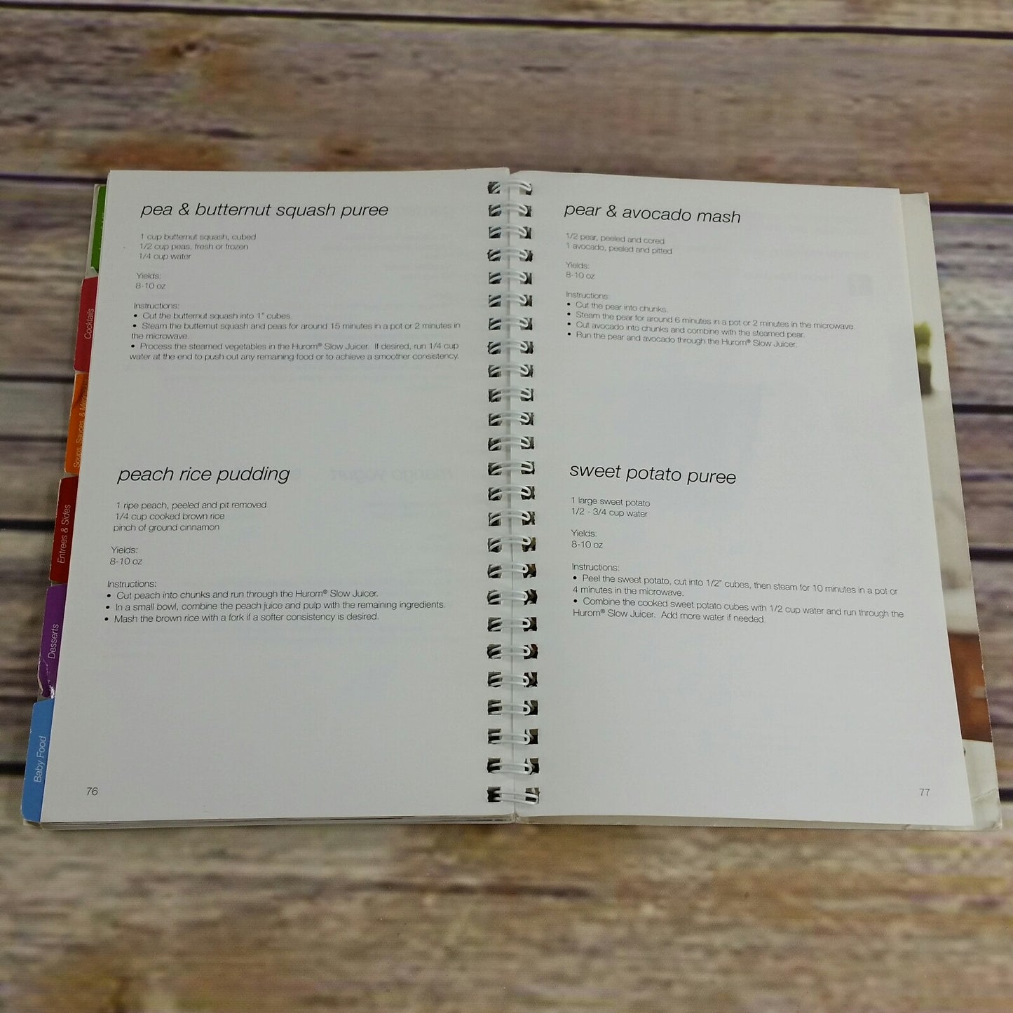 Huron Slow Juicer Cookbook Spiral Bound 2011 100 Gourmet Recipes - At Grandma's Table