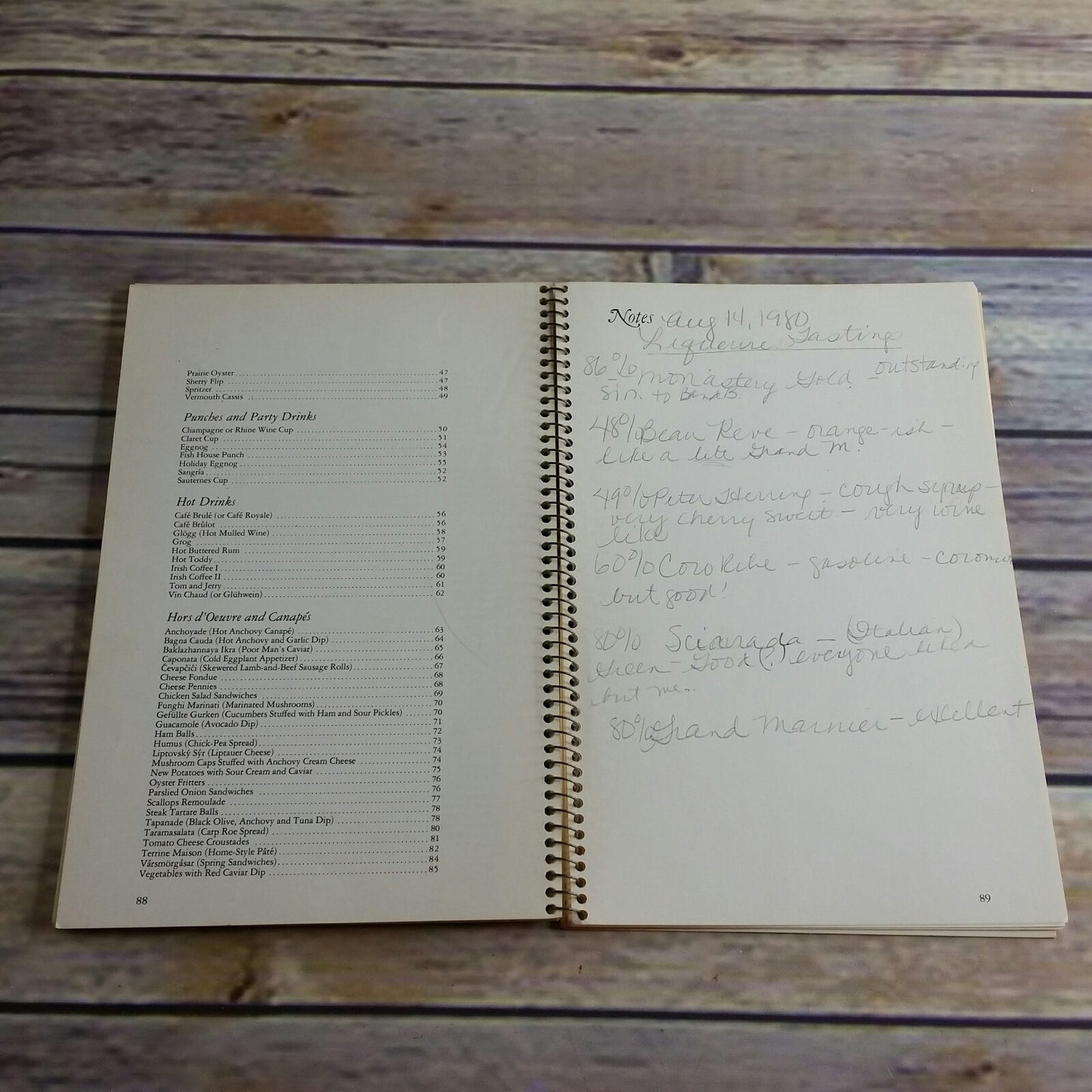 Vintage Cookbook Wine and Spirt Cooking Recipes Time Life Books Foods of the World 1968 Spiral Bound Recipes Wines and Spirits