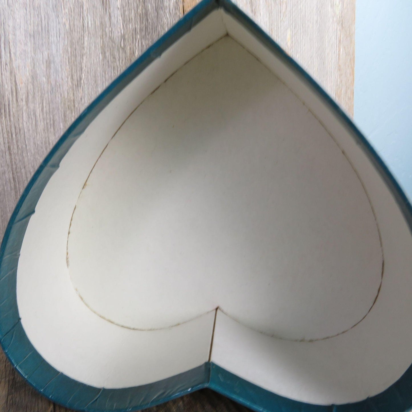 Vintage Heart Shaped Victorian Angel Ornament Set Paper Mache Decoupage Boxed Blue Heart Christmas