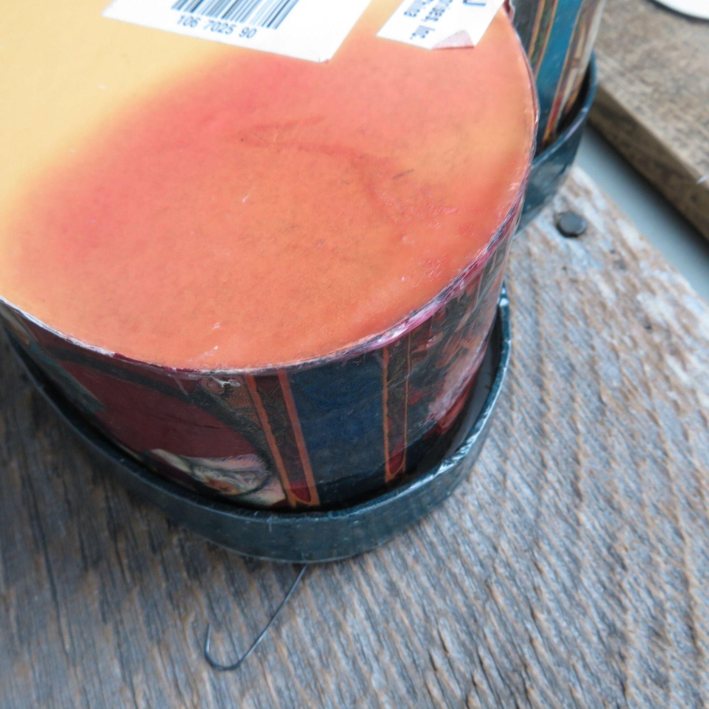 Vintage Heart Shaped Paper Mache Ornament Set Victorian Santa Claus Heart Boxed Decoupage Christmas