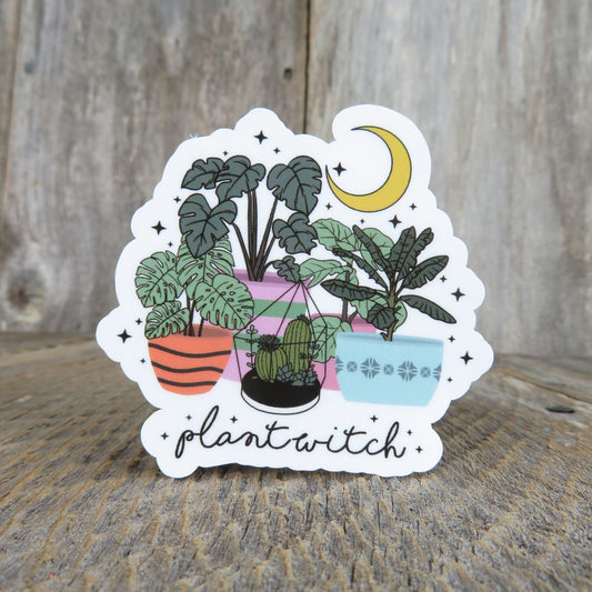 Plant Witch Sticker Large Leaf Potted Plant Lover Moon Garden Addict