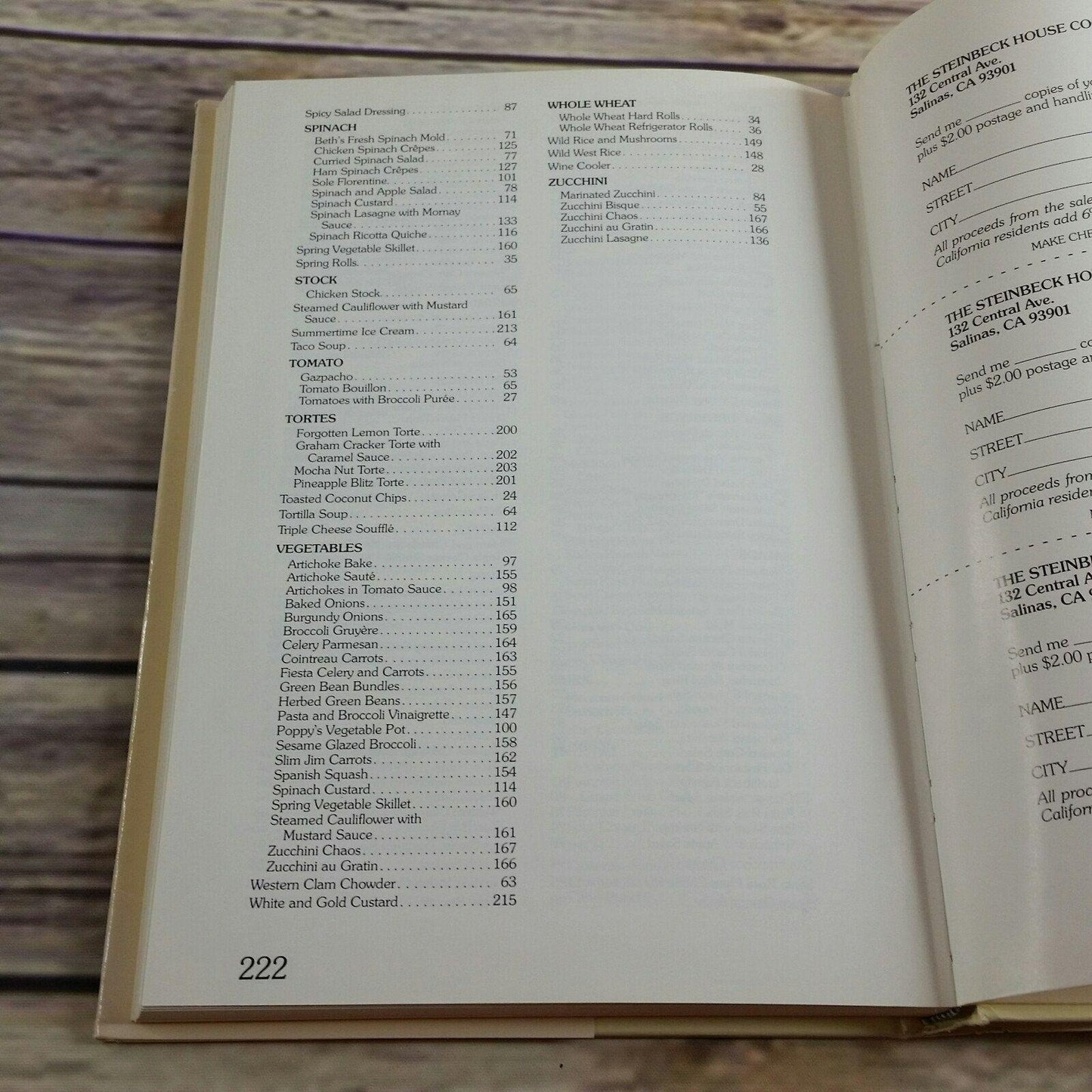 Vintage Steinbeck House Cookbook Restaurant Recipes 1984 The Valley Guild John Steinbeck Salinas California Hardcover Dust Jacket