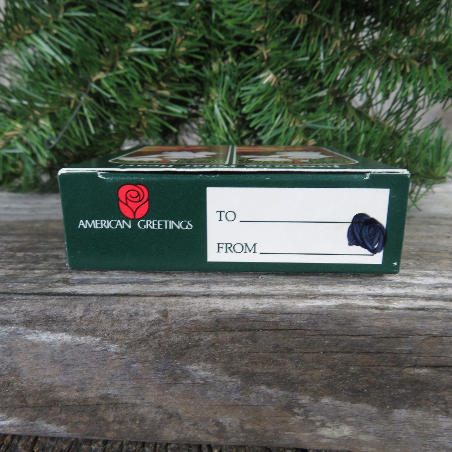 Vintage Jumping Polar Bear Wood Ornament Ice Skate American Greetings Pull String Toy Christmas