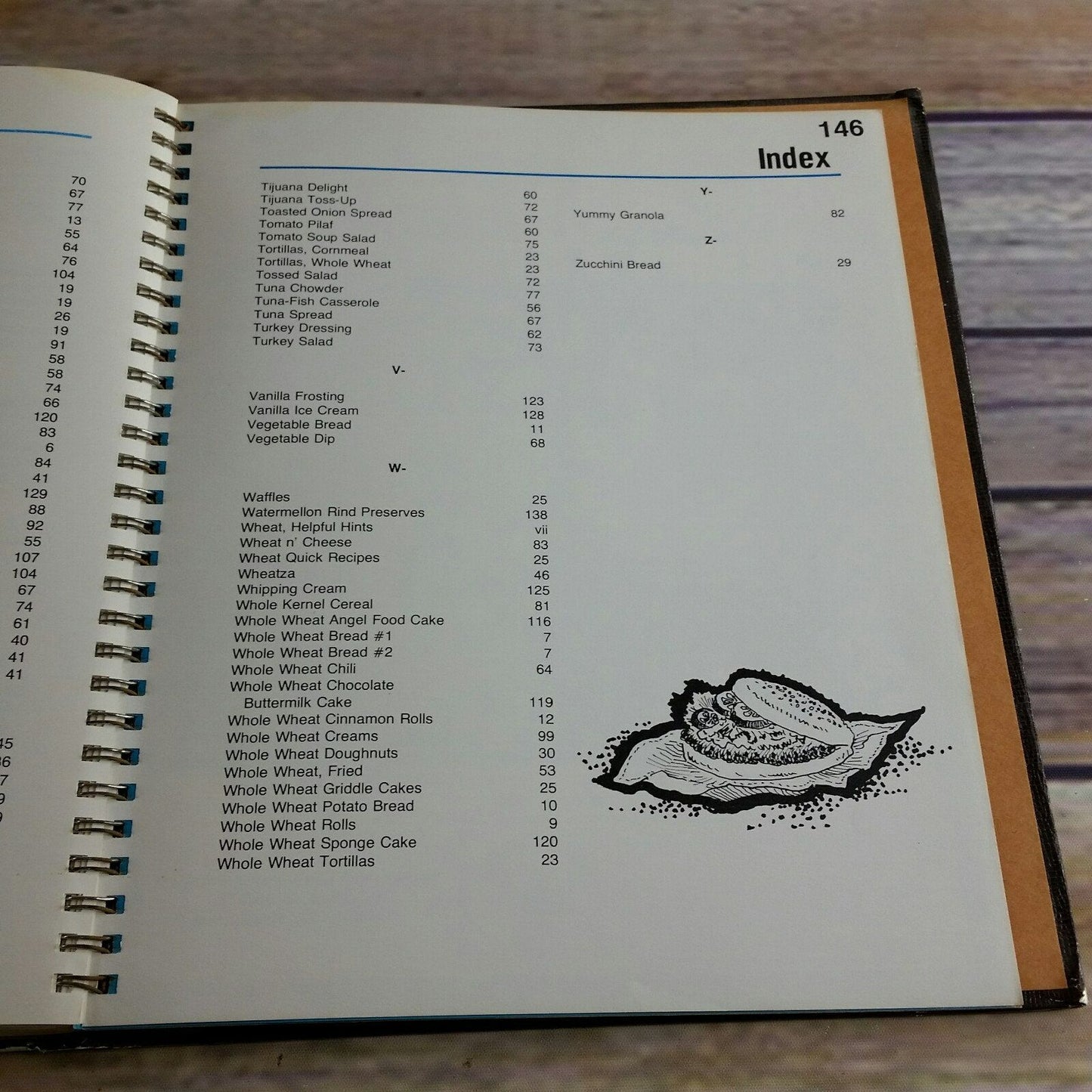 Vintage Cookbook The Magic of Wheat Cookery Recipes 1975 Lorraine Tyler Magic Mill Hardcover Spiral Bound