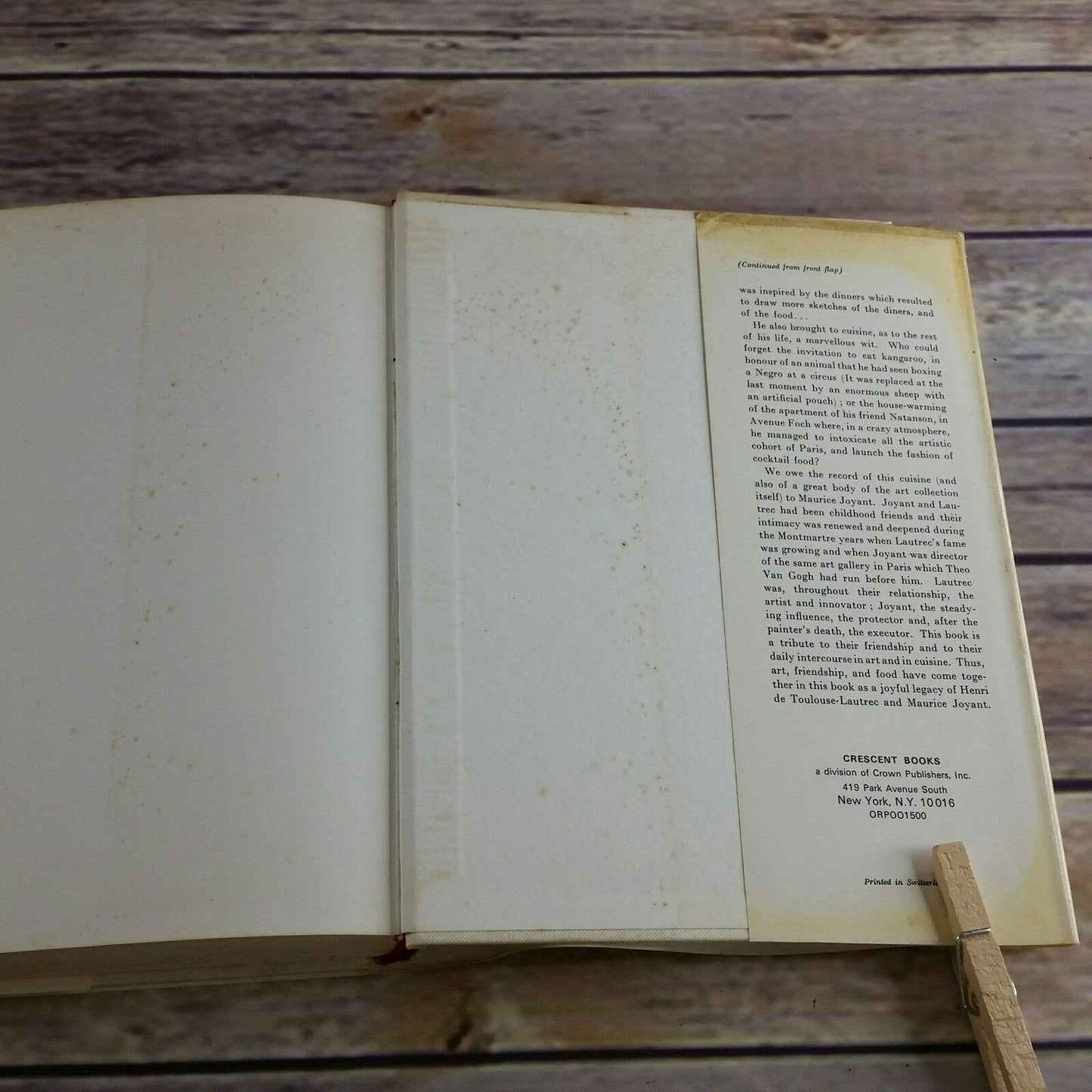 Vintage Cookbook The Art of Cuisine 1966 Henri Toulouse Lautrec Maurice Joyant Hardcover Recipe Collection Illustrated