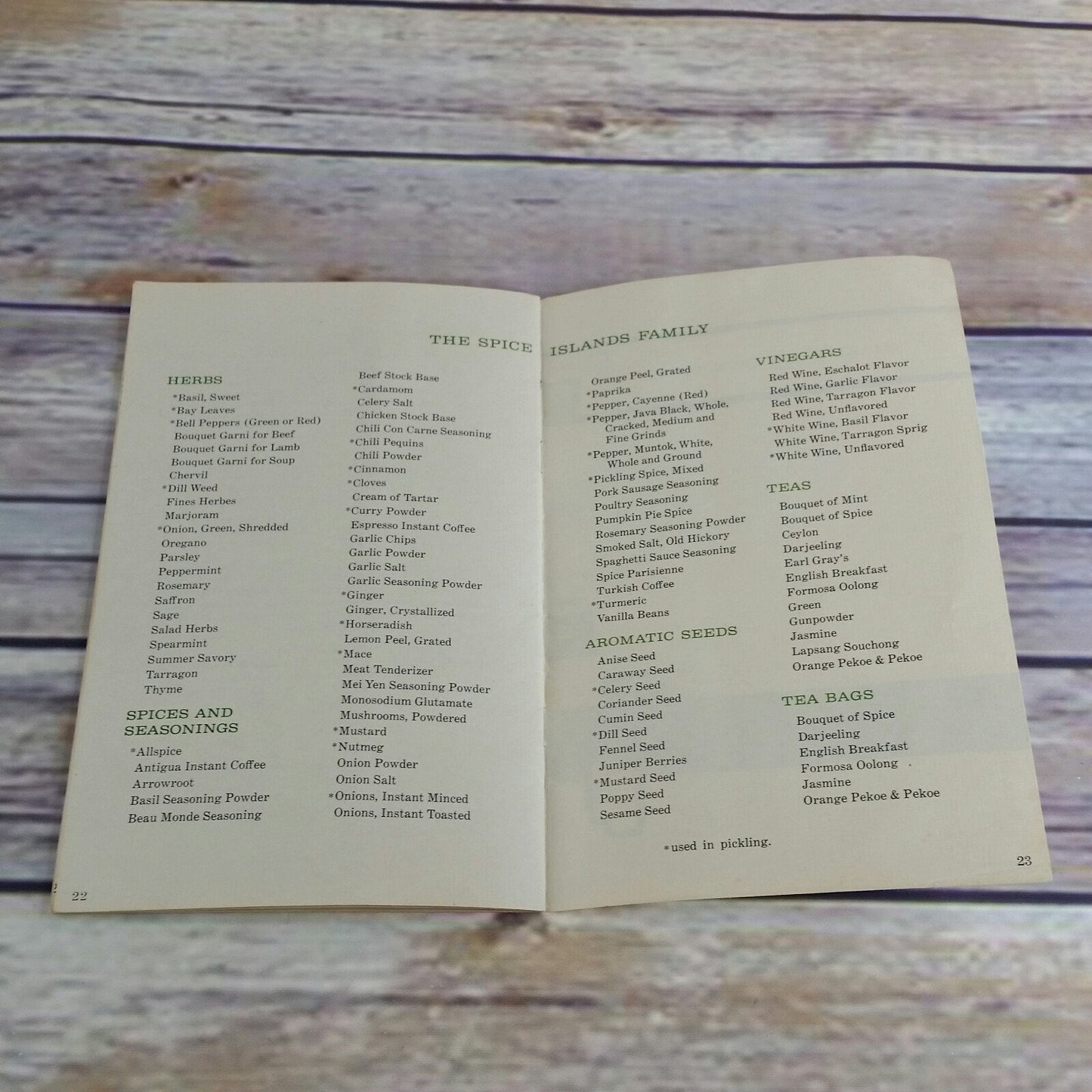 Vintage California Cookbook Make Your Own Pickles Leslie Salt Promo Recipes Paperback Booklet Spice Islands