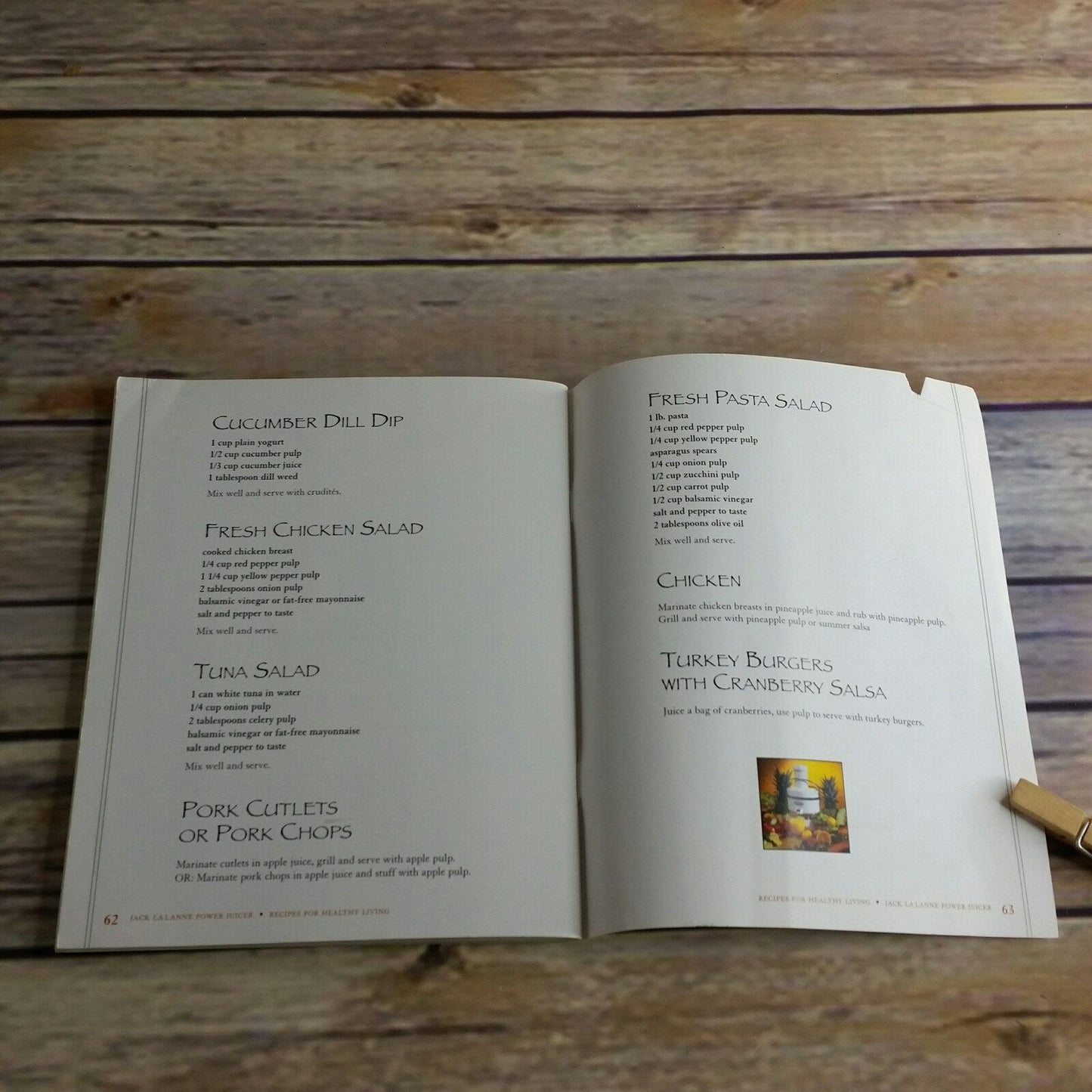 Jack LaLanne Power Juicer Recipes Cookbook Owners Manual Recipes Instructions Recipes for Healthy Living Paperback Booklet