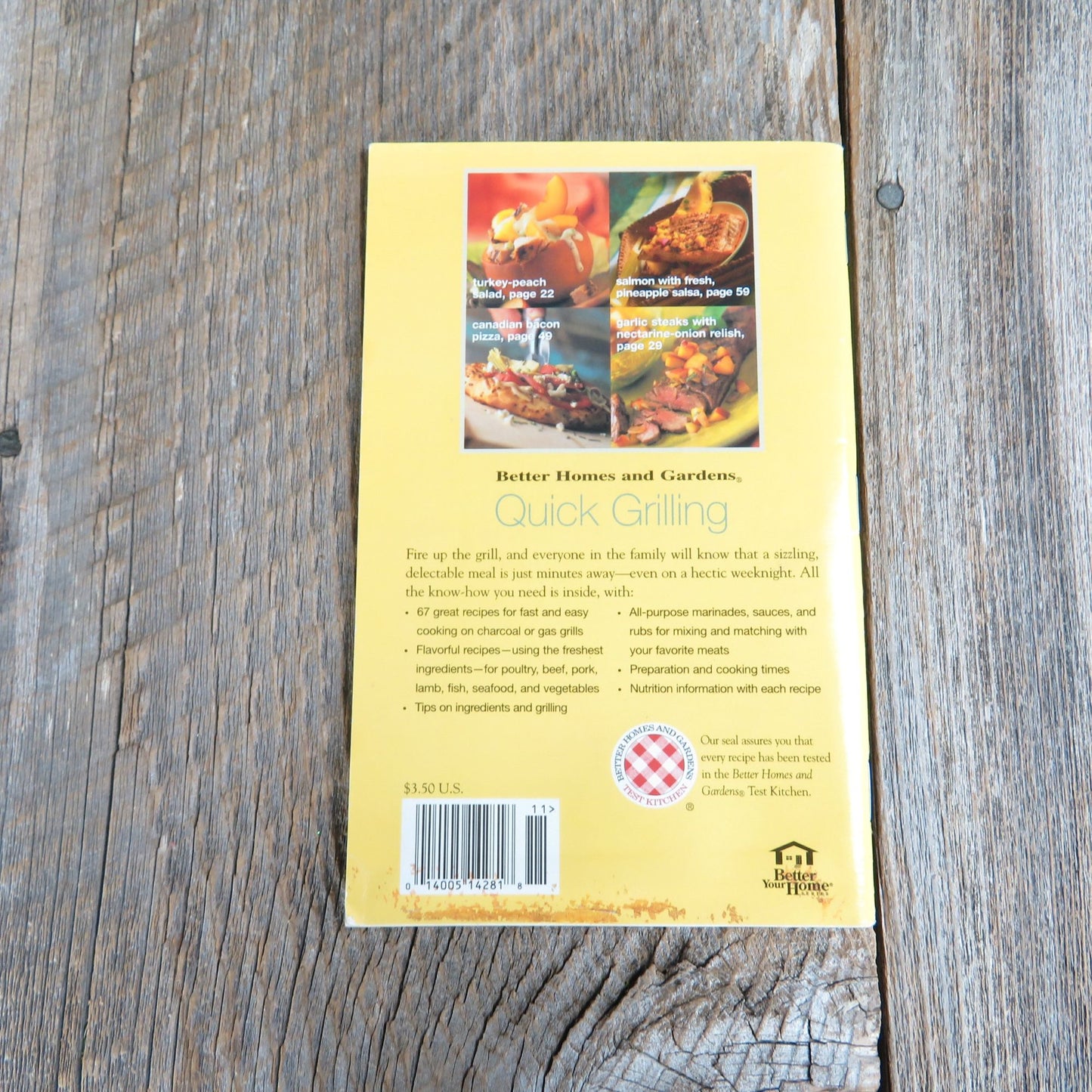 Quick Grilling Cookbook Pamphlet Better Homes and Garden Booklet 1998 Pizza Vegetables Meats