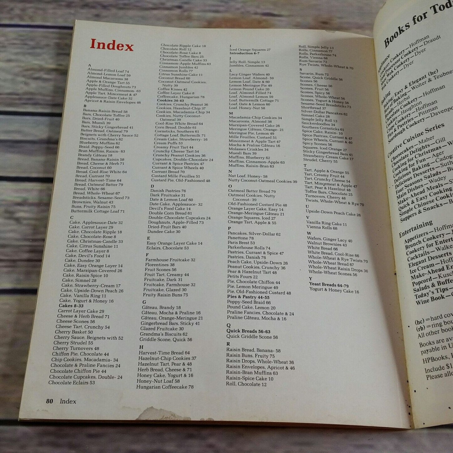 Vintage Cookbook Delicious Baking Recipes 1985 Mary Cadogan Paperback HP Books 1980s Baking Book