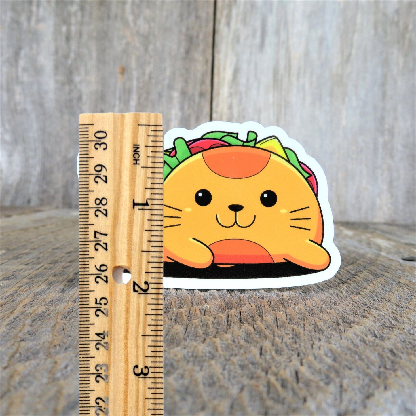 Taco Cat Sticker Funny Full Color Waterproof Cat Lover Taco Tuesday Humor Sticker