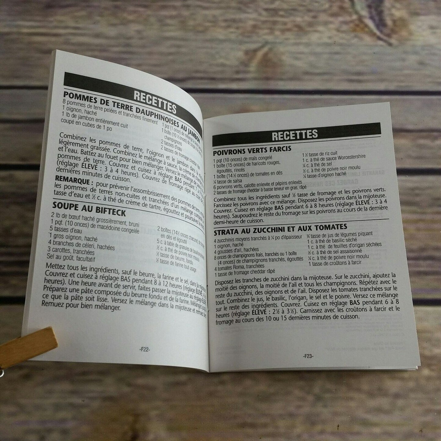 Vintage Rival Crock Pot Cookbook Owners Manual Recipes Slow Cooker 4 4.5 5 5.5 and 6.5 qt Paperback Booklet English and French