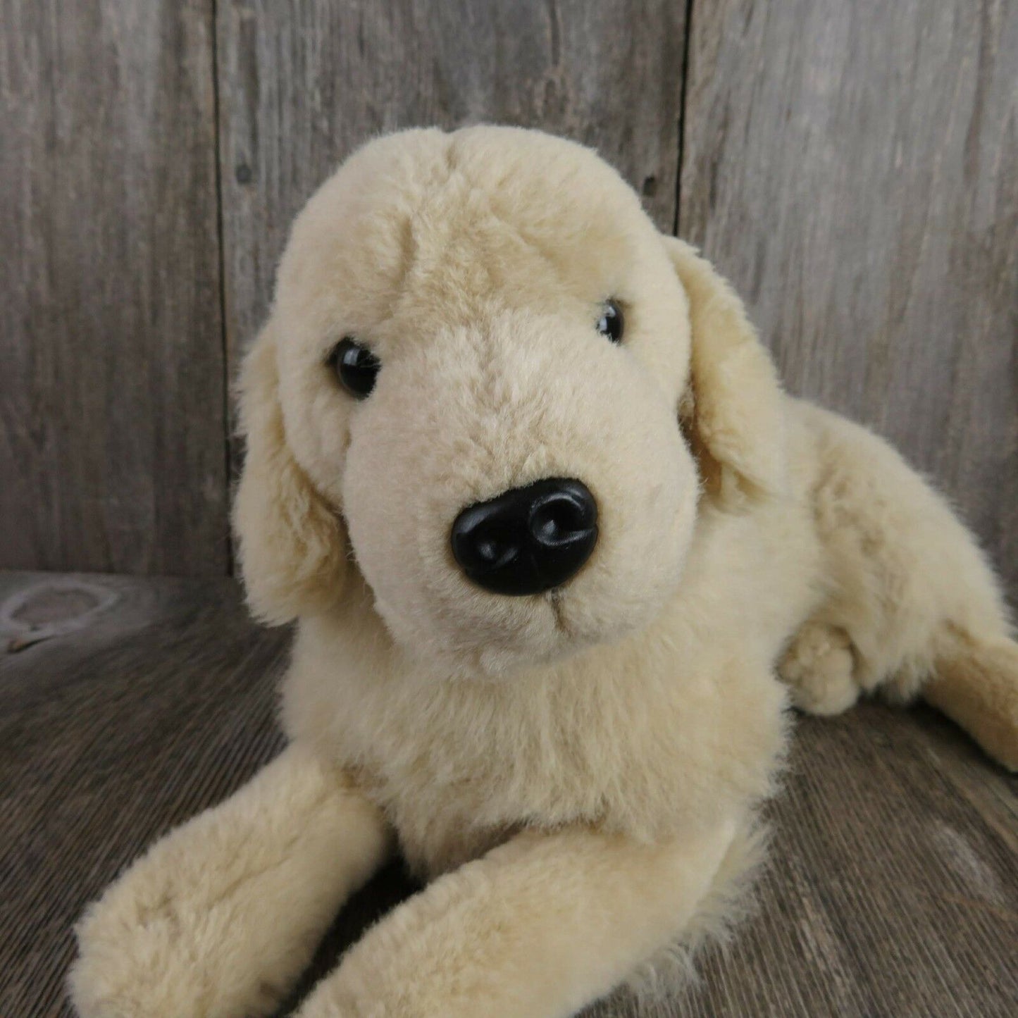 Golden Retriever Dog Plush Puppy Stuffed Animal Yellow Labrador Lounging Lab - At Grandma's Table