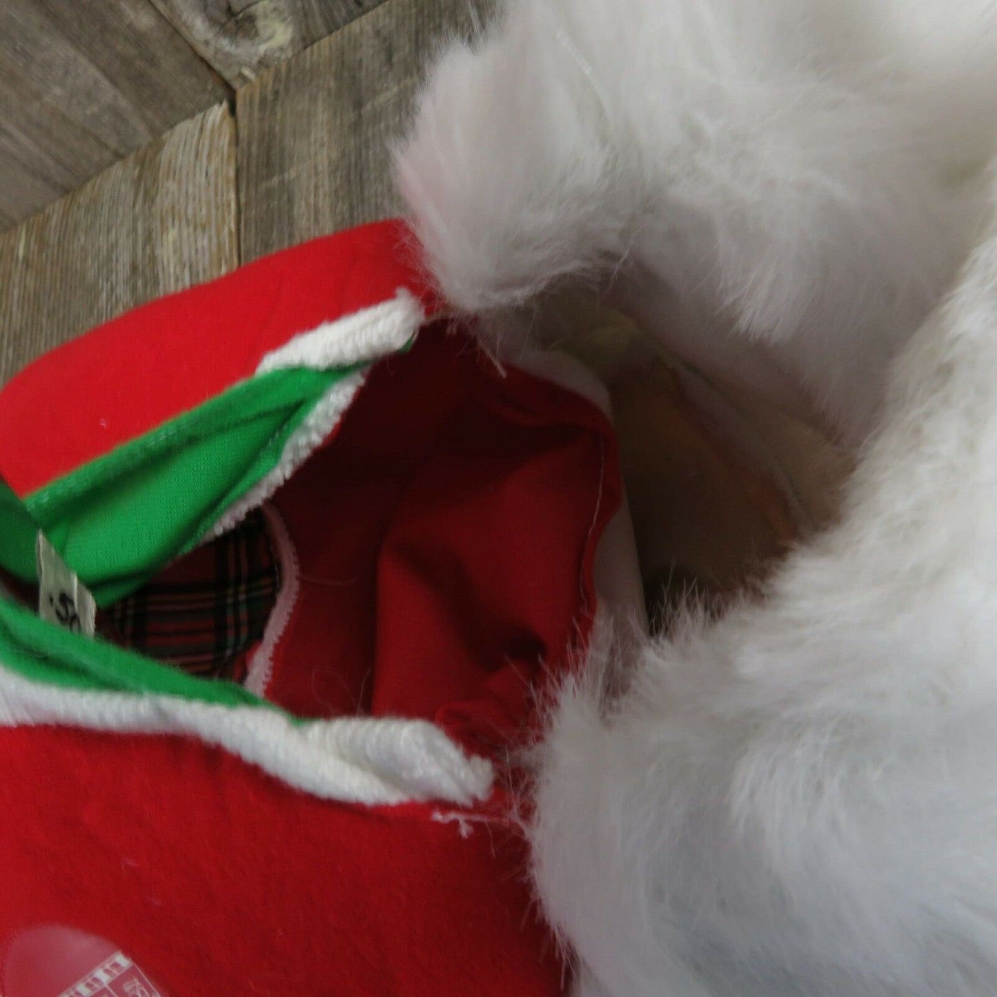 Vintage Santa Christmas Stocking Plush Card Holder Golf Wall Sack Country Club - At Grandma's Table