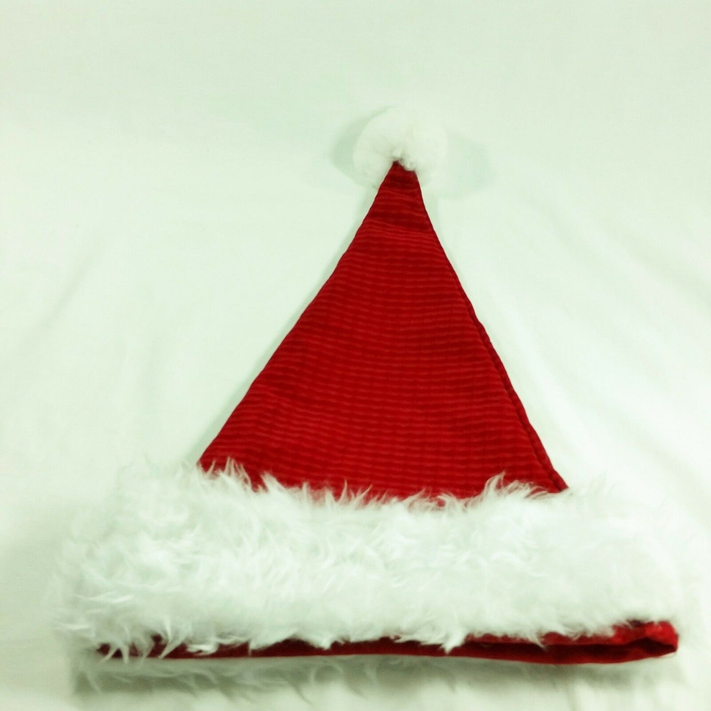 Santa Claus Christmas Hat Fur Band Textured Velveteen Costume Accessory Red USA - At Grandma's Table