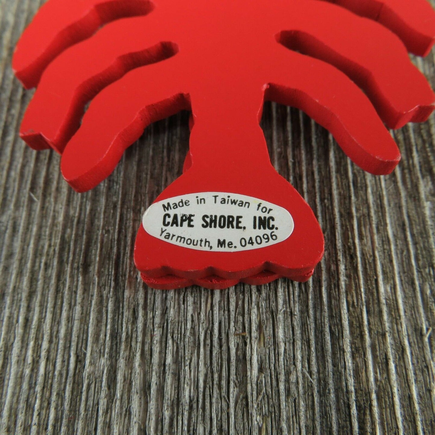 Vintage Lobster Maine Wood Ornament Christmas Red Cape Shore Souvenir Tourist - At Grandma's Table