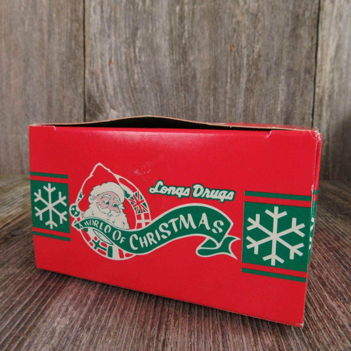 Mouse Season's Greetings Ornament Vintage Christmas Ball DCI Green Santa Hat - At Grandma's Table