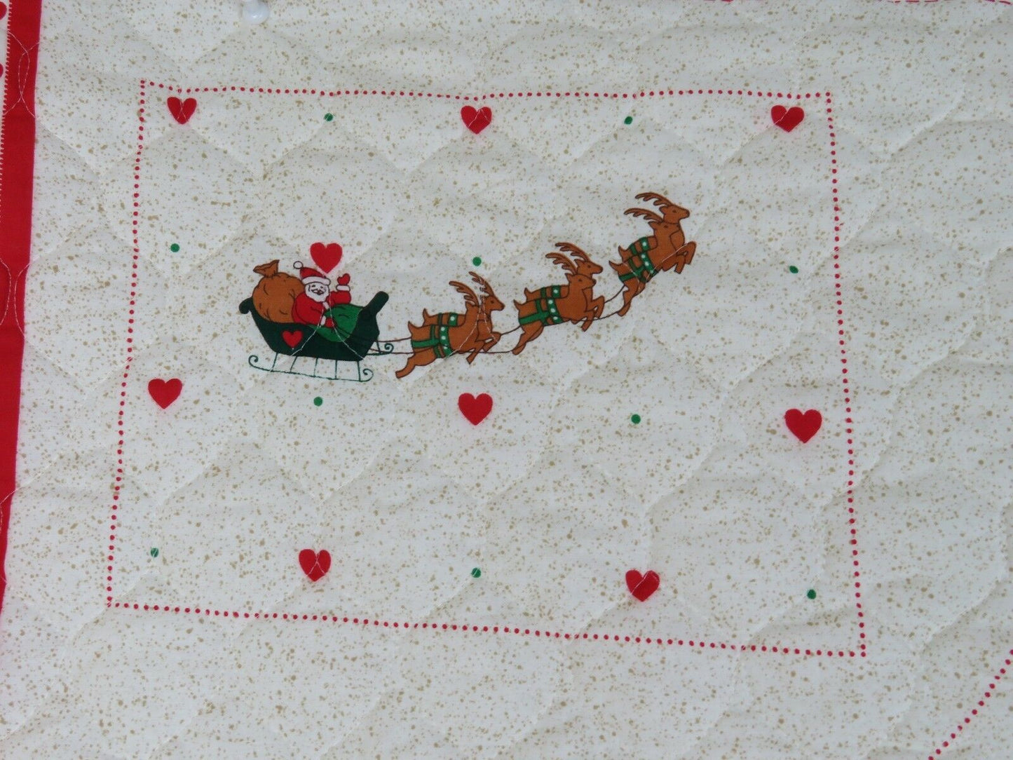 Vintage Apron Cut Sew Quilted Fabric Panel Christmas Holiday Santa Butcher - At Grandma's Table