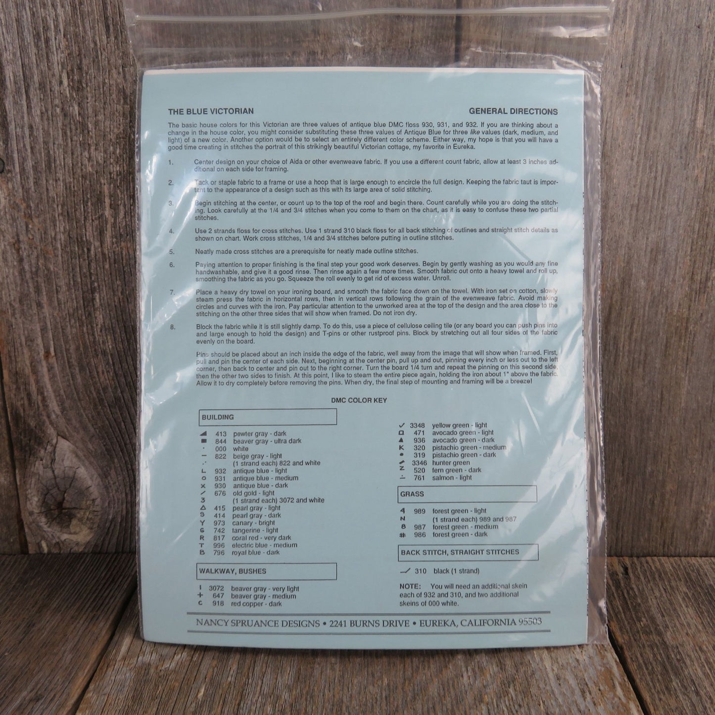 The Blue Victorian House Counted Cross Stitch Pattern Nancy Spruance