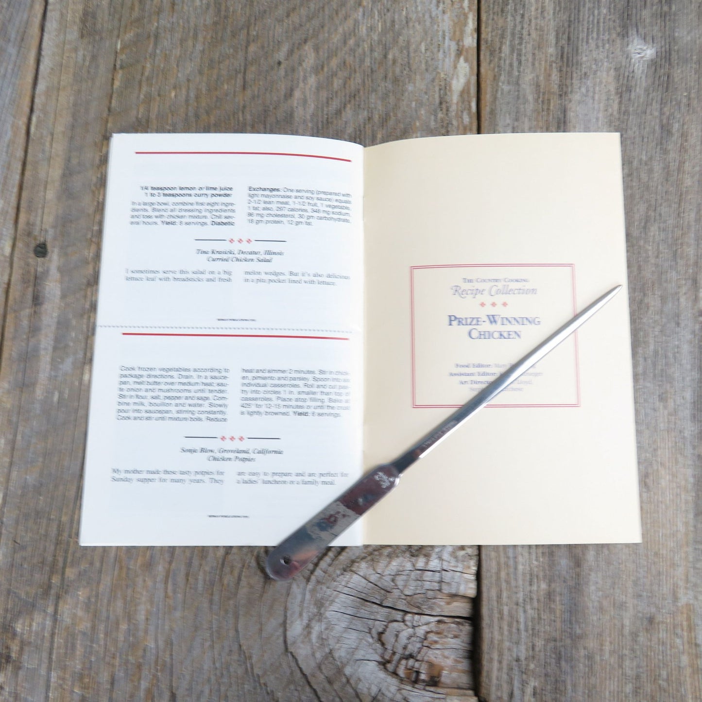 Prize Winning Chicken The Country Cooking Recipe Collection Prize Winning Pamphlet Grocery Store Booklet 1993