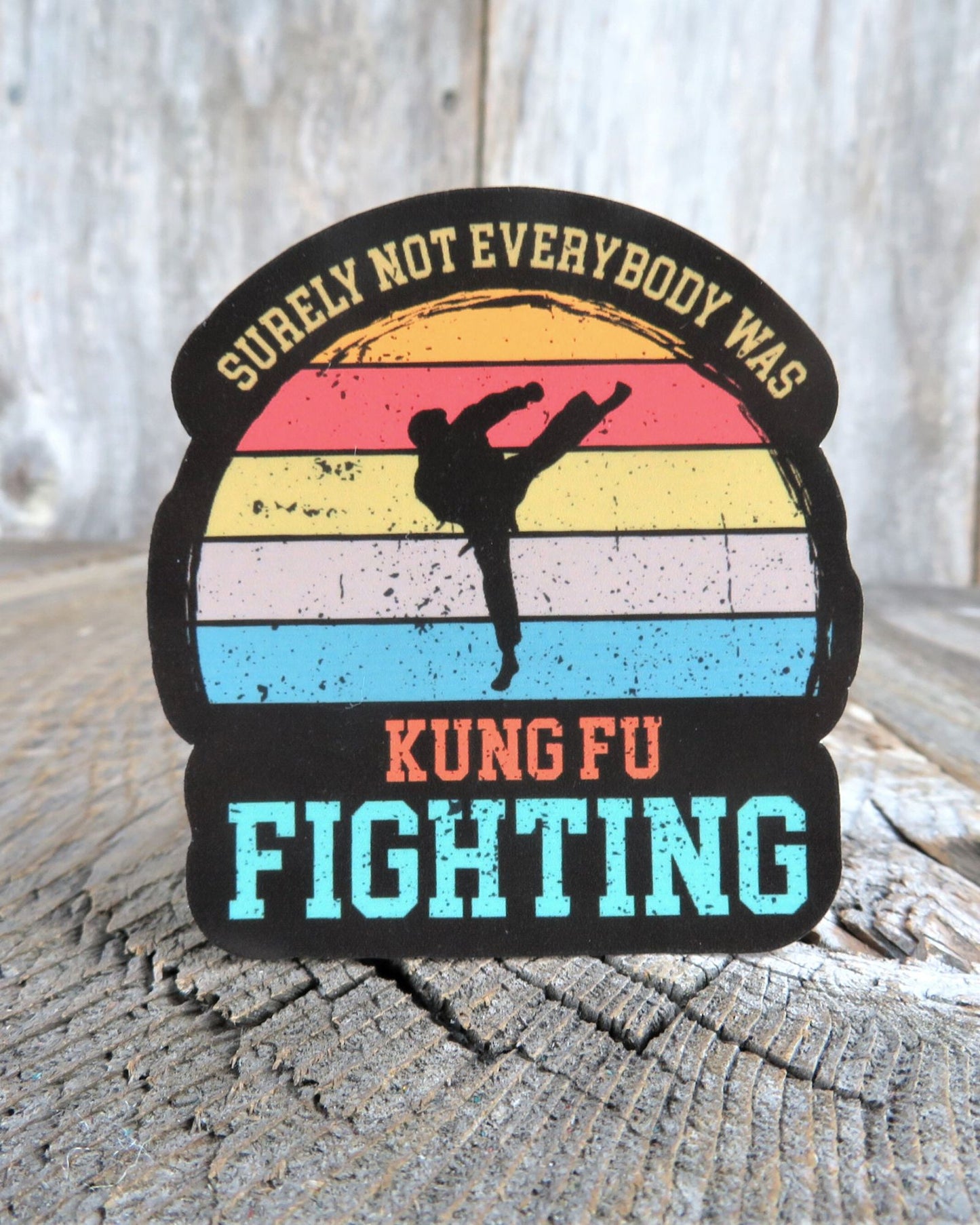 Funny Martial Arts Sticker Surely Not Everyone Was Kung Fu Fighting Humor Full Color Waterproof Car Water Bottle Laptop
