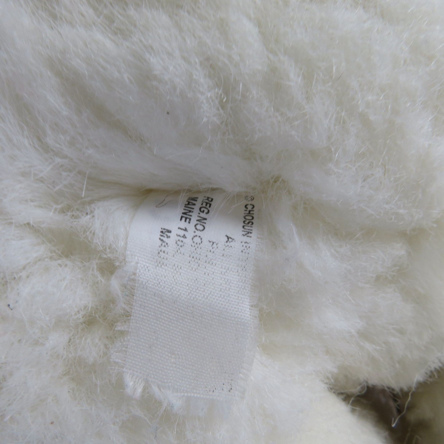 Vintage Teddy Bear Plush White Black Fuzzy Nose Stuffed Animal Chosun International