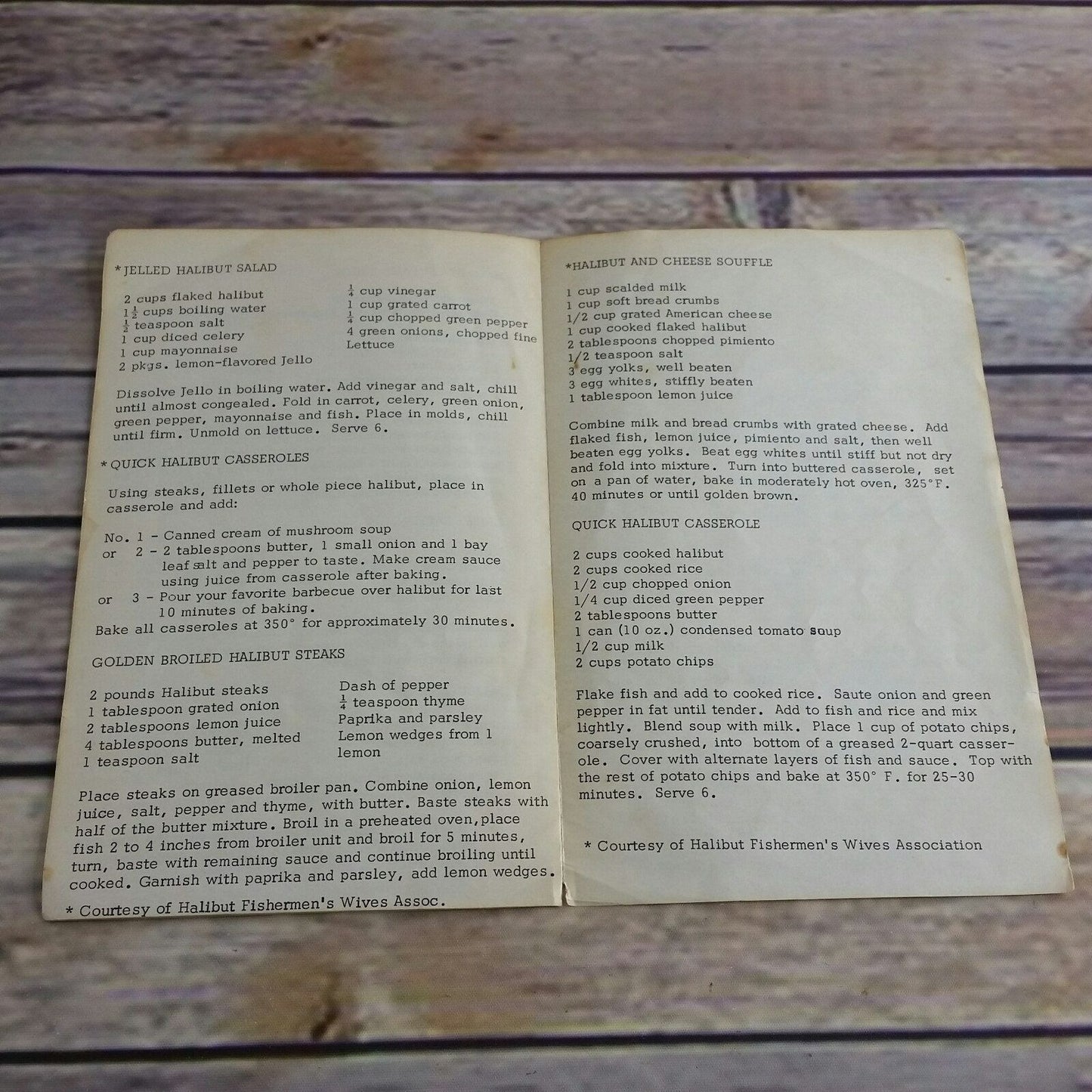Vintage Seafood Cookbook Basic Halibut Recipes 1970 Washington State Department of Fisheries Olympia WA Paperback Booklet Brochure Pamphlet
