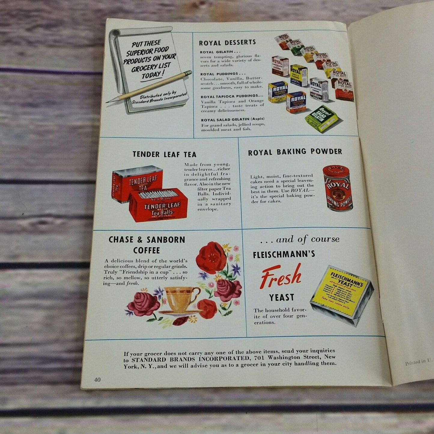 Vintage Cookbook Fleischmann The Bread Basket Yeast Baking Recipes Booklet 1941 Breads Rolls Paperback Booklet